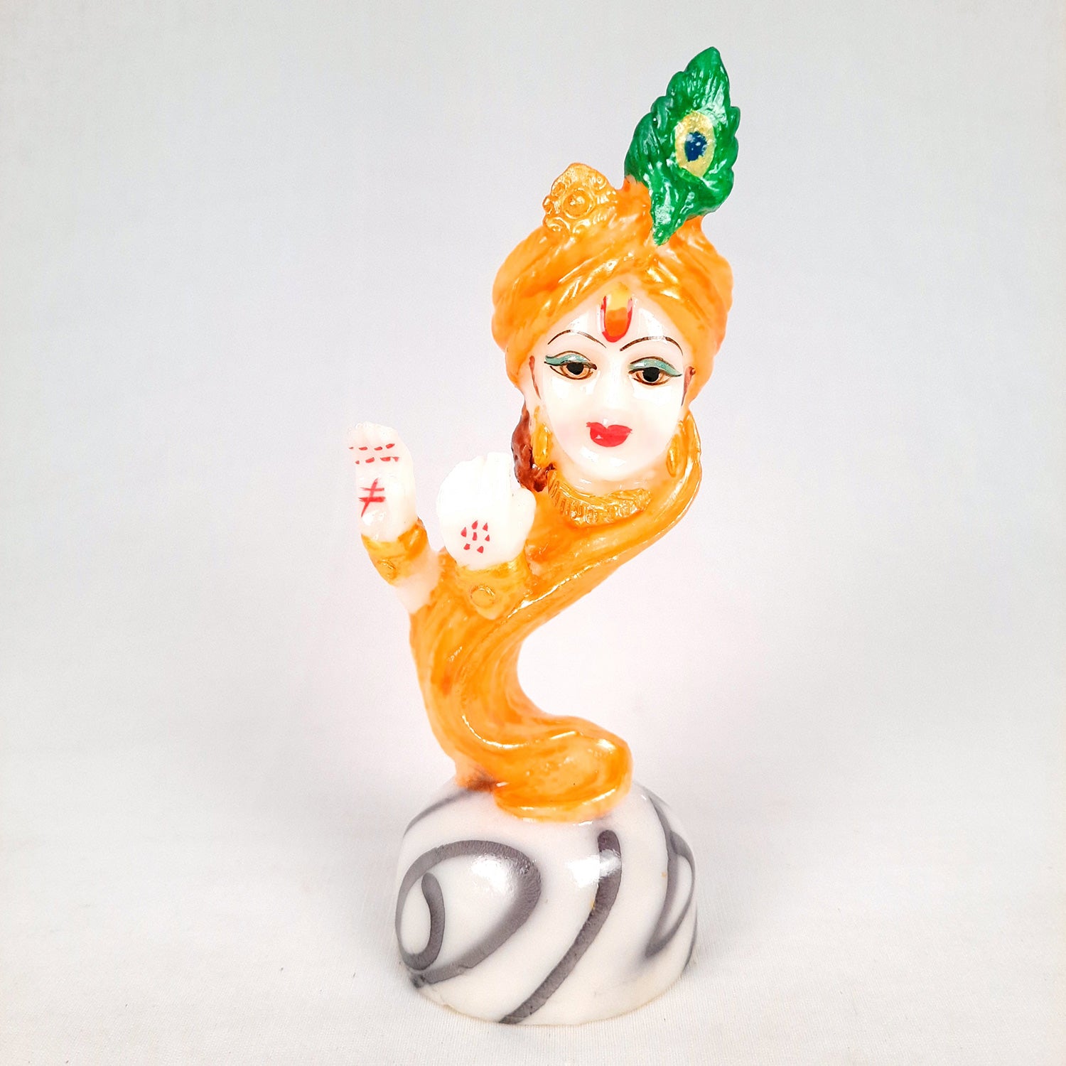 Lord Krishna Statue - for Home & for Car Dashboard - 6 Inch-Apkamart #Color_Orange