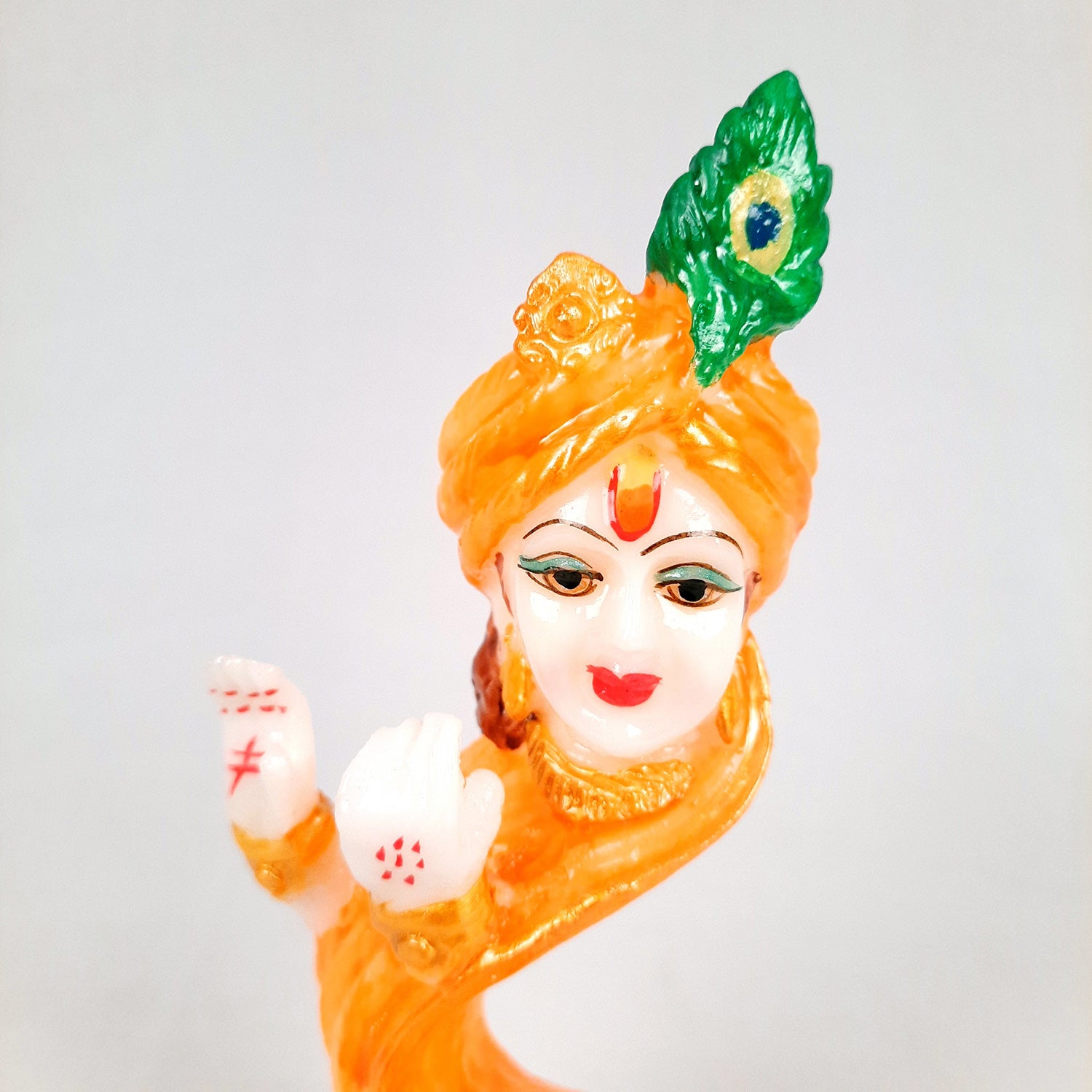 Lord Krishna Statue - for Home & for Car Dashboard - 6 Inch-Apkamart #Color_Orange
