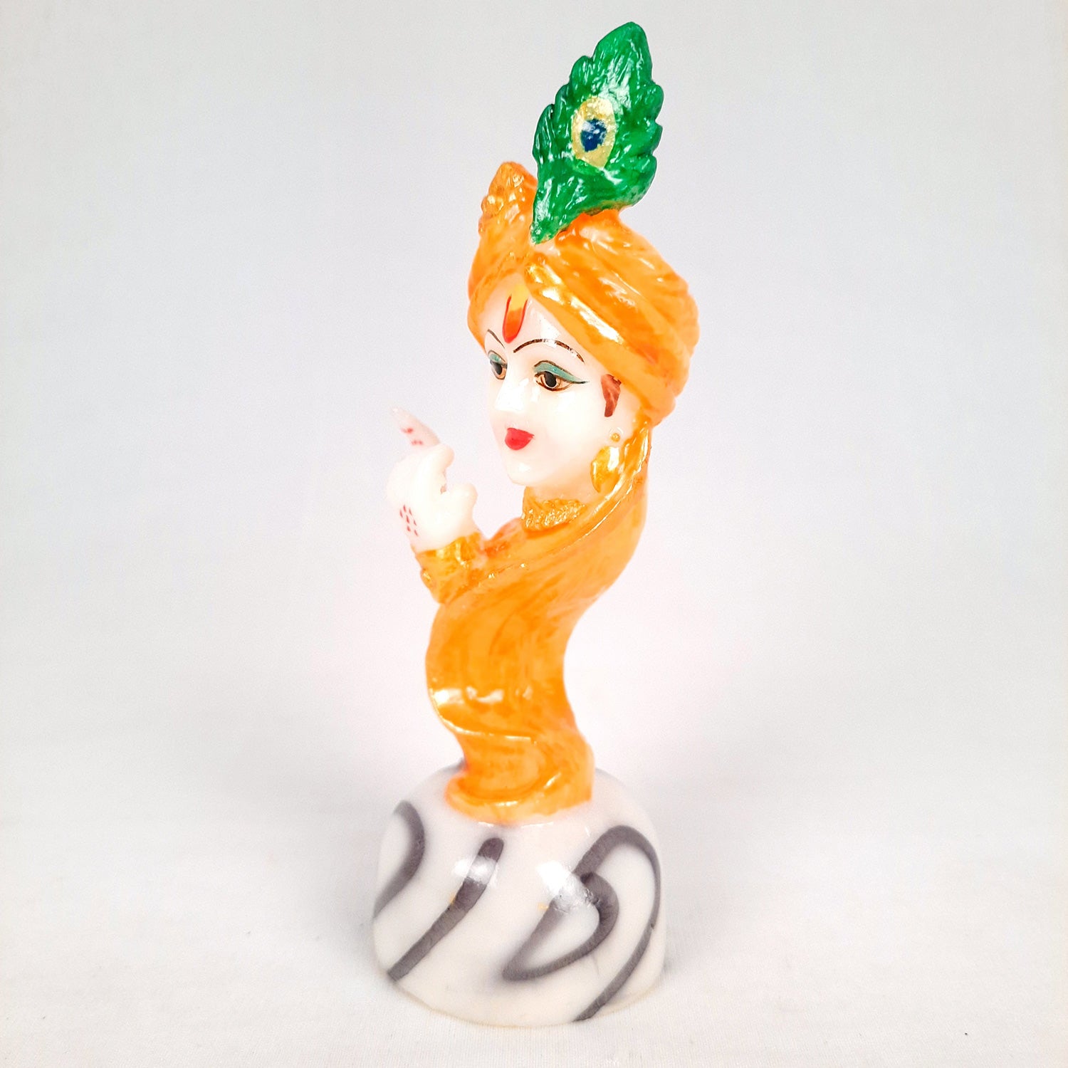 Lord Krishna Statue - for Home & for Car Dashboard - 6 Inch-Apkamart #Color_Orange