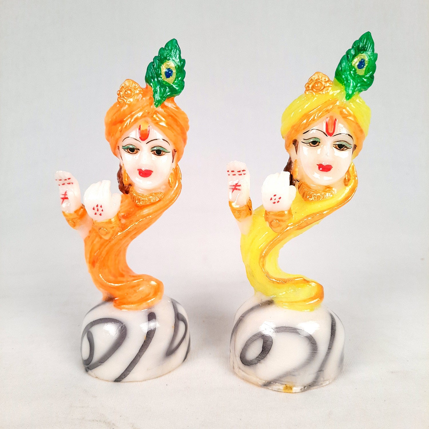 Radha Krishna Statue - For Home & Puja Temple - 6 inch (Set of 2)- Apkamart