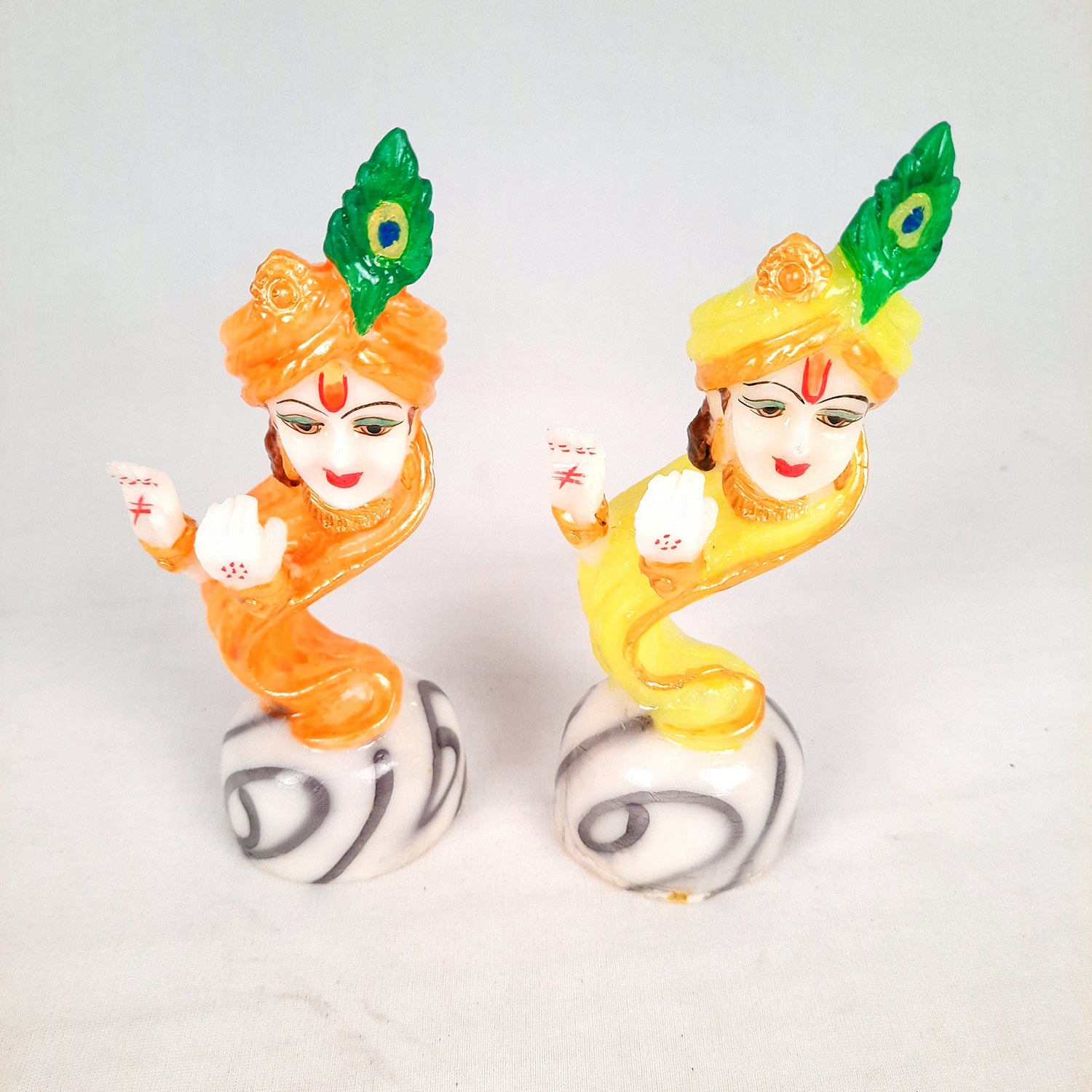 Radha Krishna Statue - For Home & Puja Temple - 6 inch (Set of 2)- Apkamart