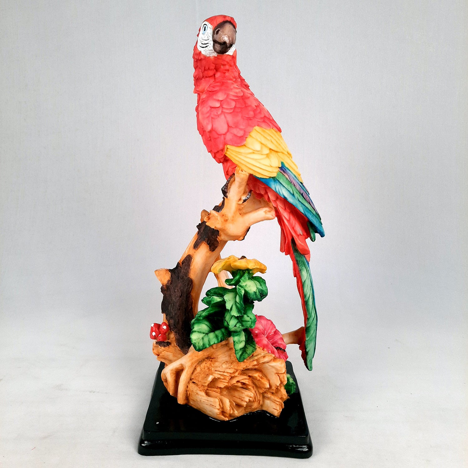 Parrot Showpiece | Animal Figurine - For Table Decor & Gifts - 16 Inch- Apkamart # Color_Red