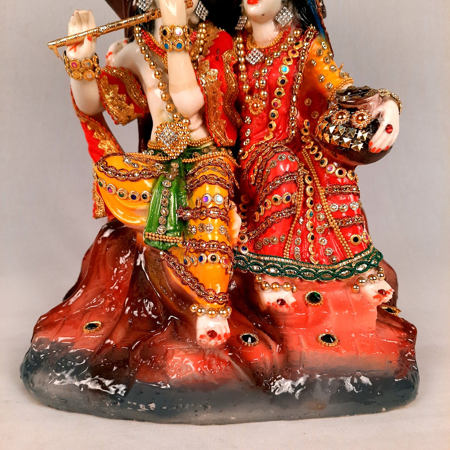 Beautiful Radha Krishna Murti for Home & Pooja - 13 Inches- Apkamart