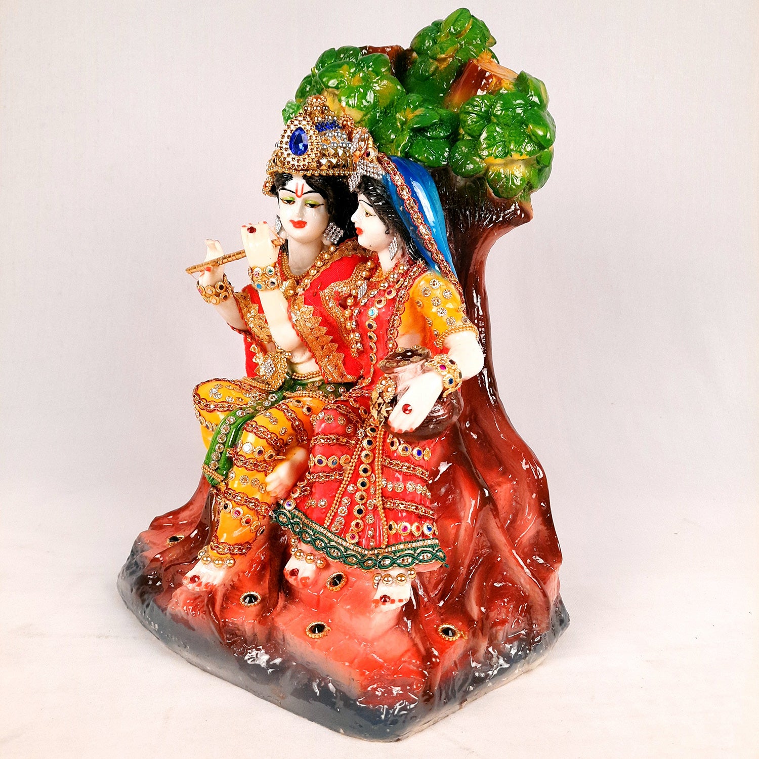 Beautiful Radha Krishna Murti for Home & Pooja - 13 Inches- Apkamart