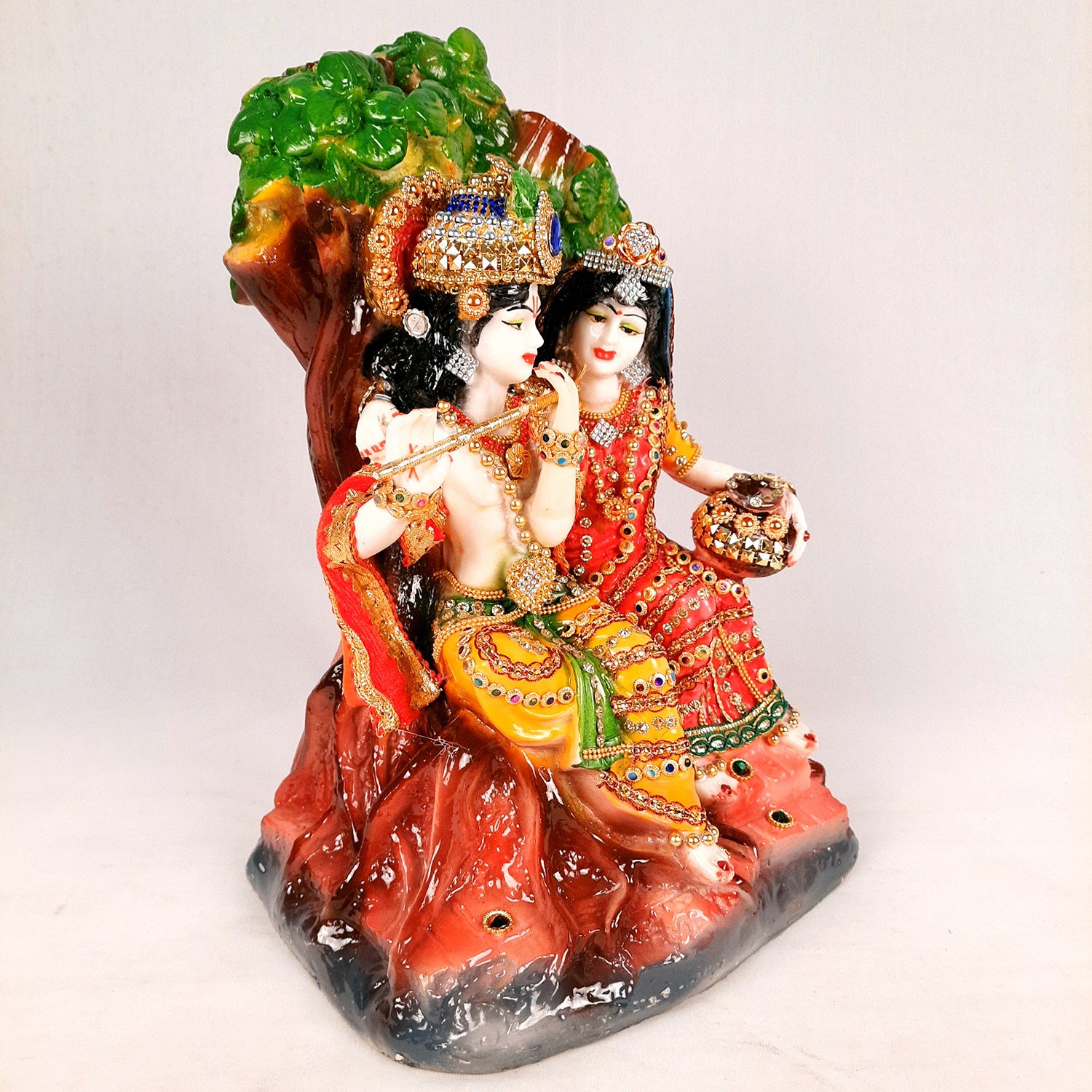Beautiful Radha Krishna Murti for Home & Pooja - 13 Inches- Apkamart