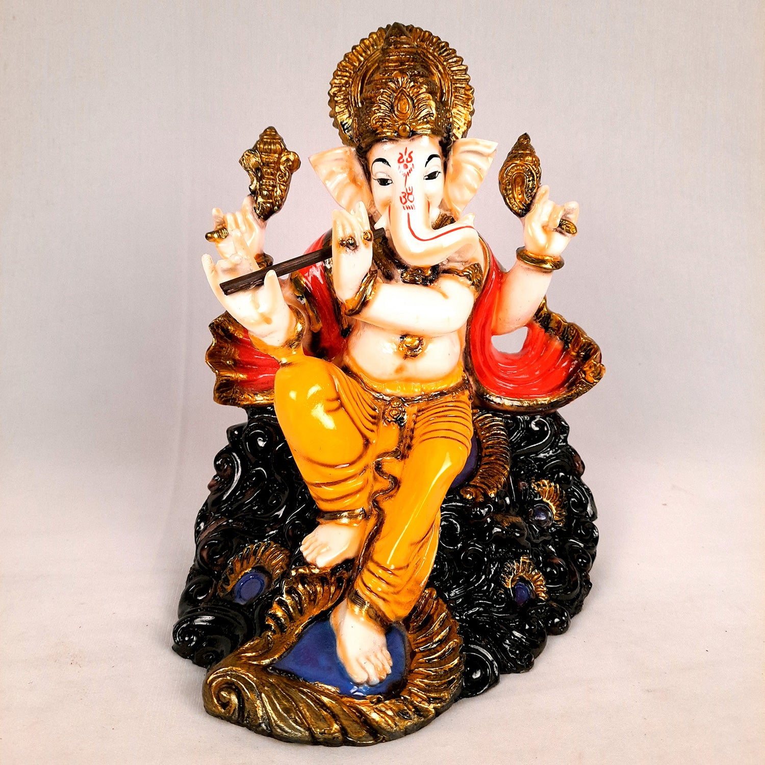 Ganesh Murti | Ganpati Idol with Bansuri for Home & Pooja - 9 Inch- apkamart