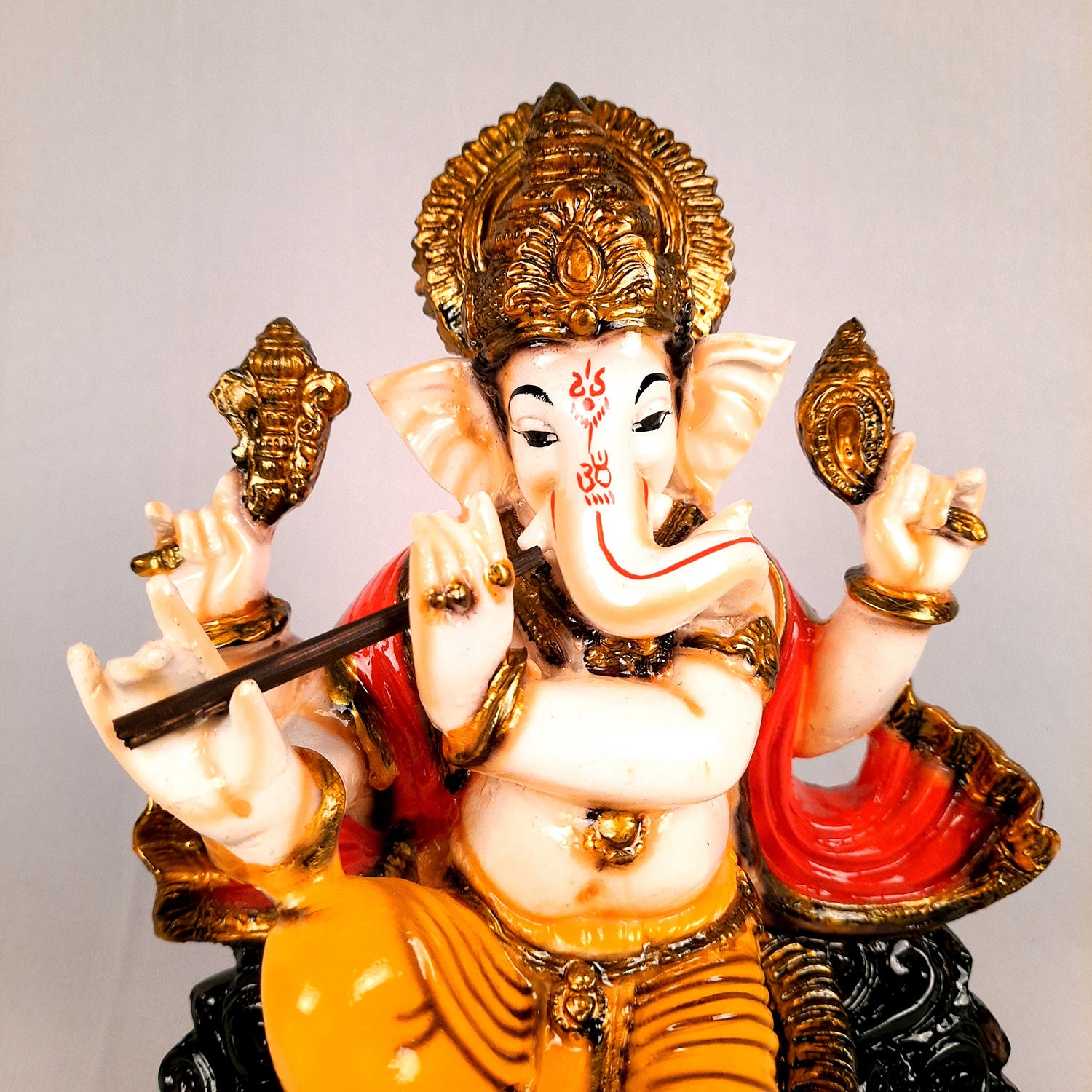 Ganesh Murti | Ganpati Idol with Bansuri for Home & Pooja - 9 Inch- apkamart
