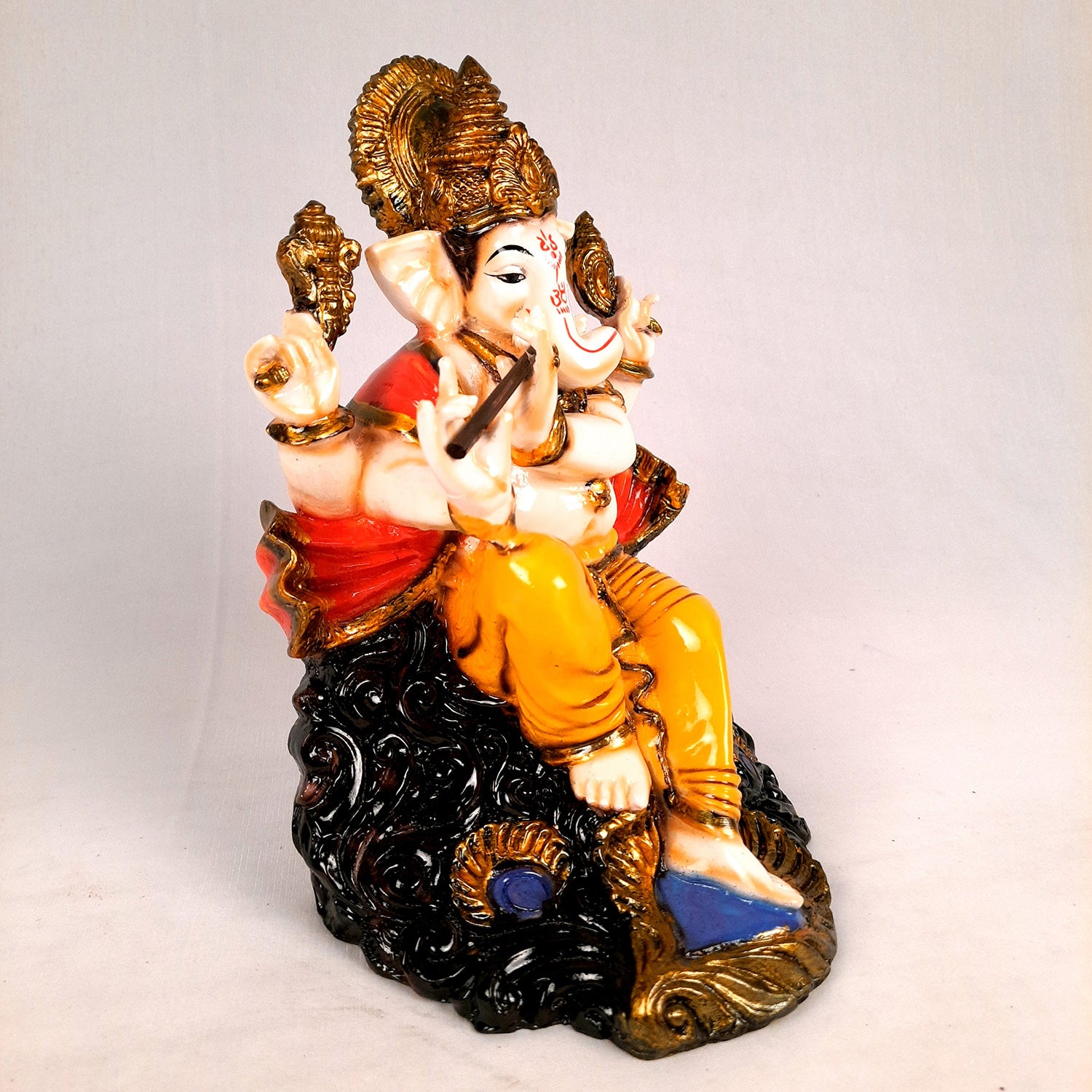 Ganesh Murti | Ganpati Idol with Bansuri for Home & Pooja - 9 Inch- apkamart