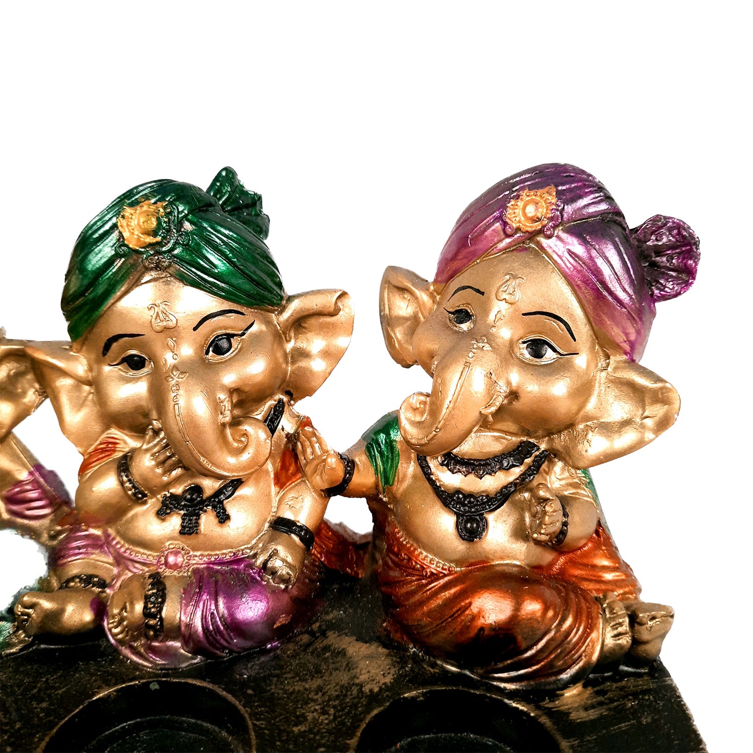 Ganpati Murti | Ganesha Candle Holder - For Home Decor & Gifts - 5 Inch- Apkamart #Color_Golden