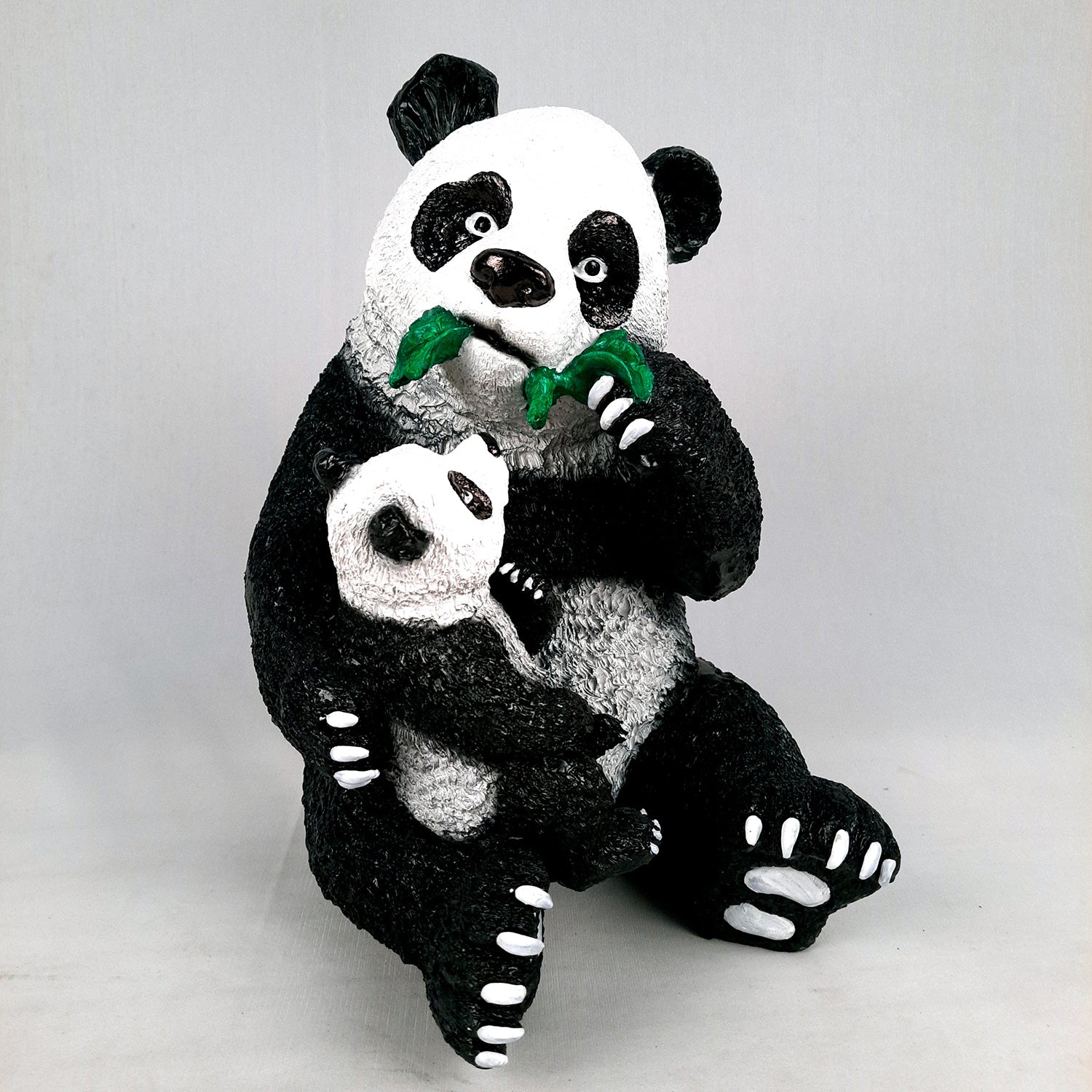 Panda with Baby Showpiece - For Table Decor & Living Room - 13 Inch- Apkamart