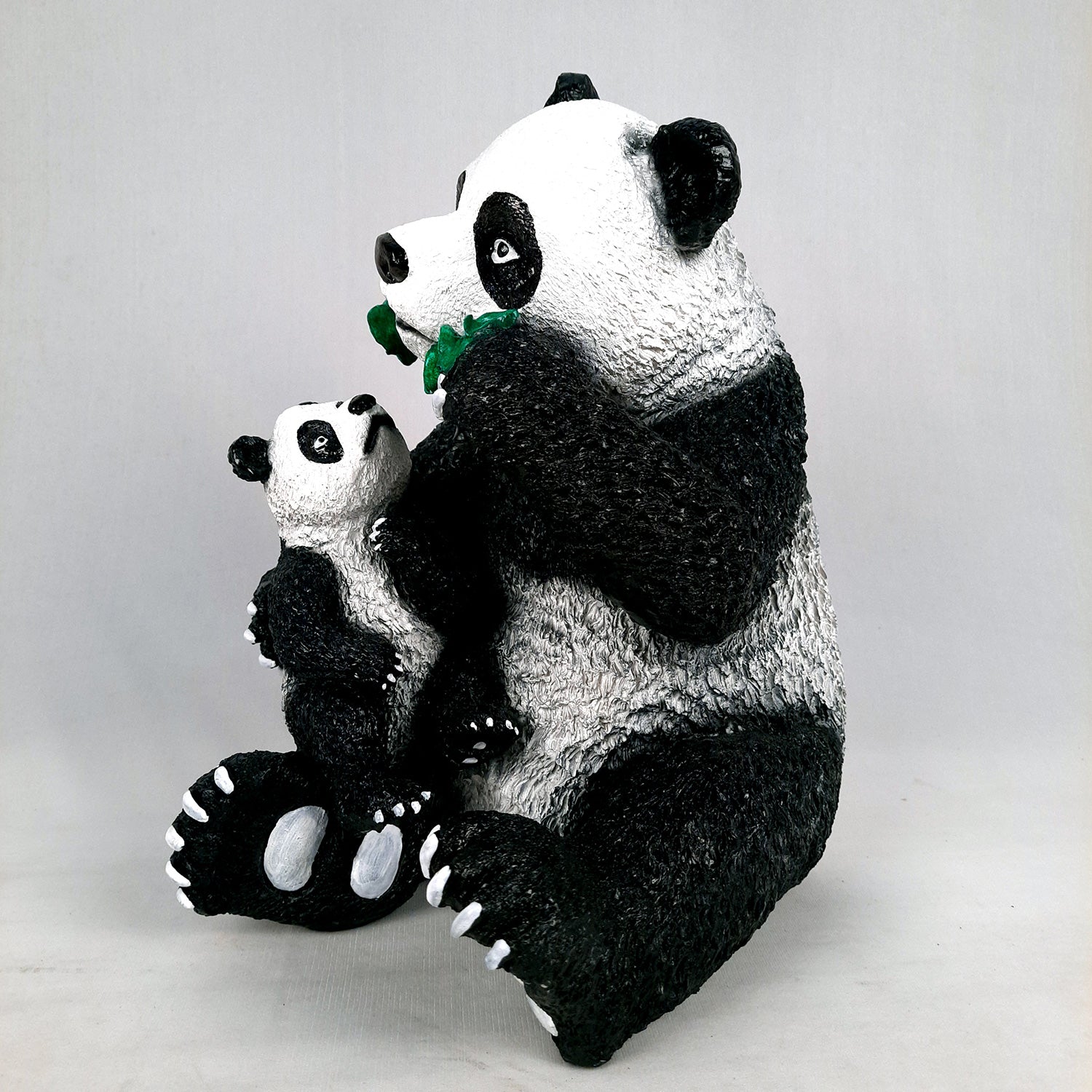 Panda with Baby Showpiece - For Table Decor & Living Room - 13 Inch- Apkamart
