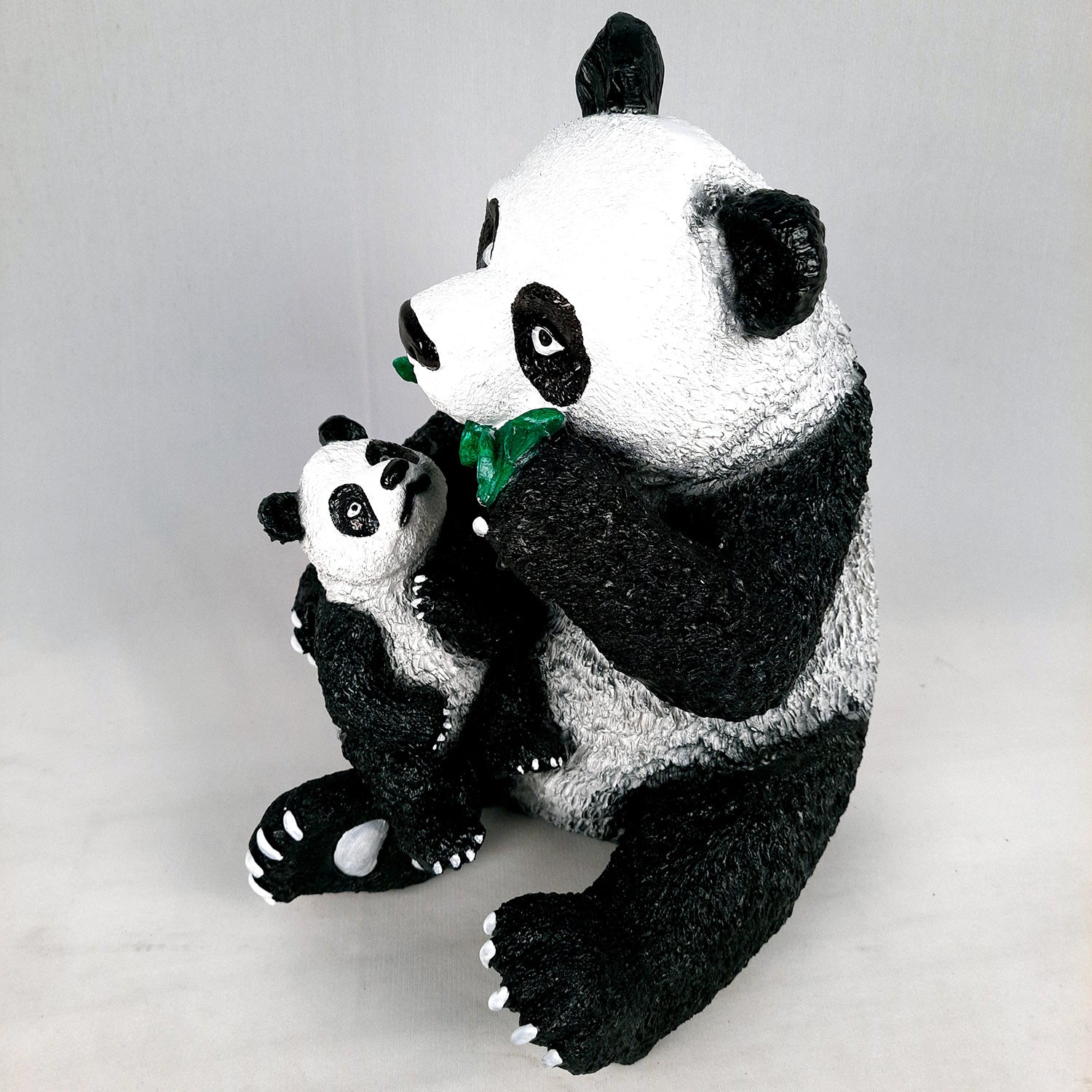 Panda with Baby Showpiece - For Table Decor & Living Room - 13 Inch- Apkamart
