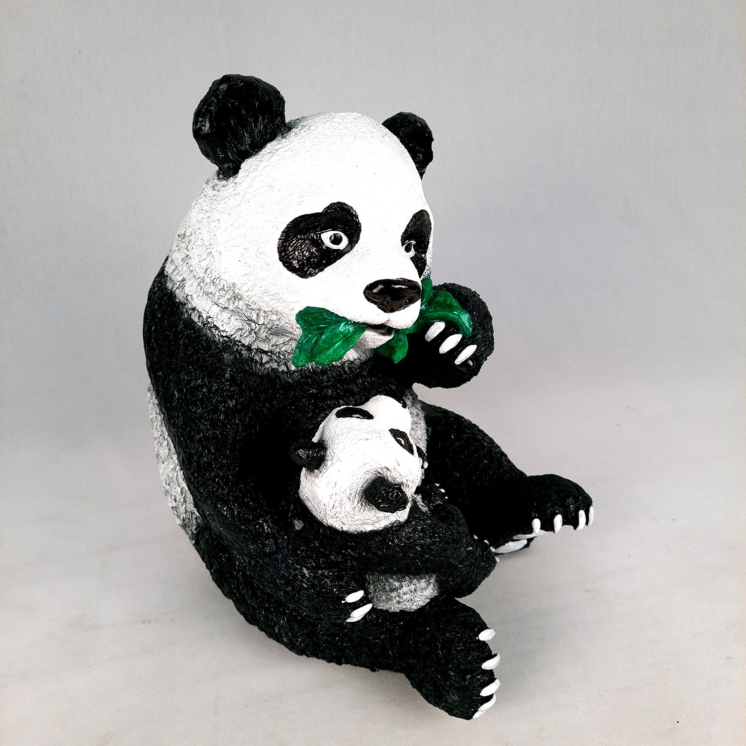 Panda with Baby Showpiece - For Table Decor & Living Room - 13 Inch- Apkamart