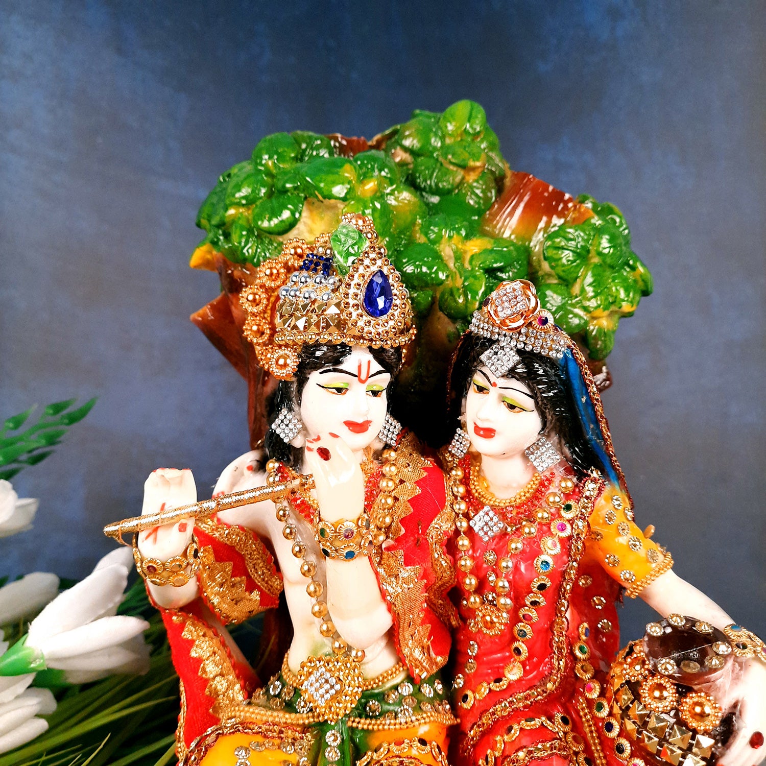 Beautiful Radha Krishna Murti for Home & Pooja - 13 Inches- Apkamart