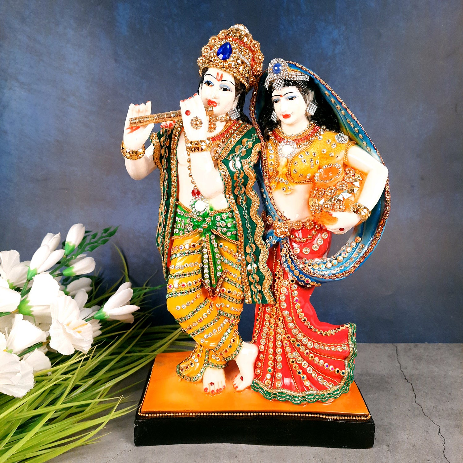 Radha Krishna Statue | Radha Krishna Idol Murti - for Gift, Home, Table, Living Room, Office, Puja Room Decoration - 15 Inch - Apkamart #Style_Design 2