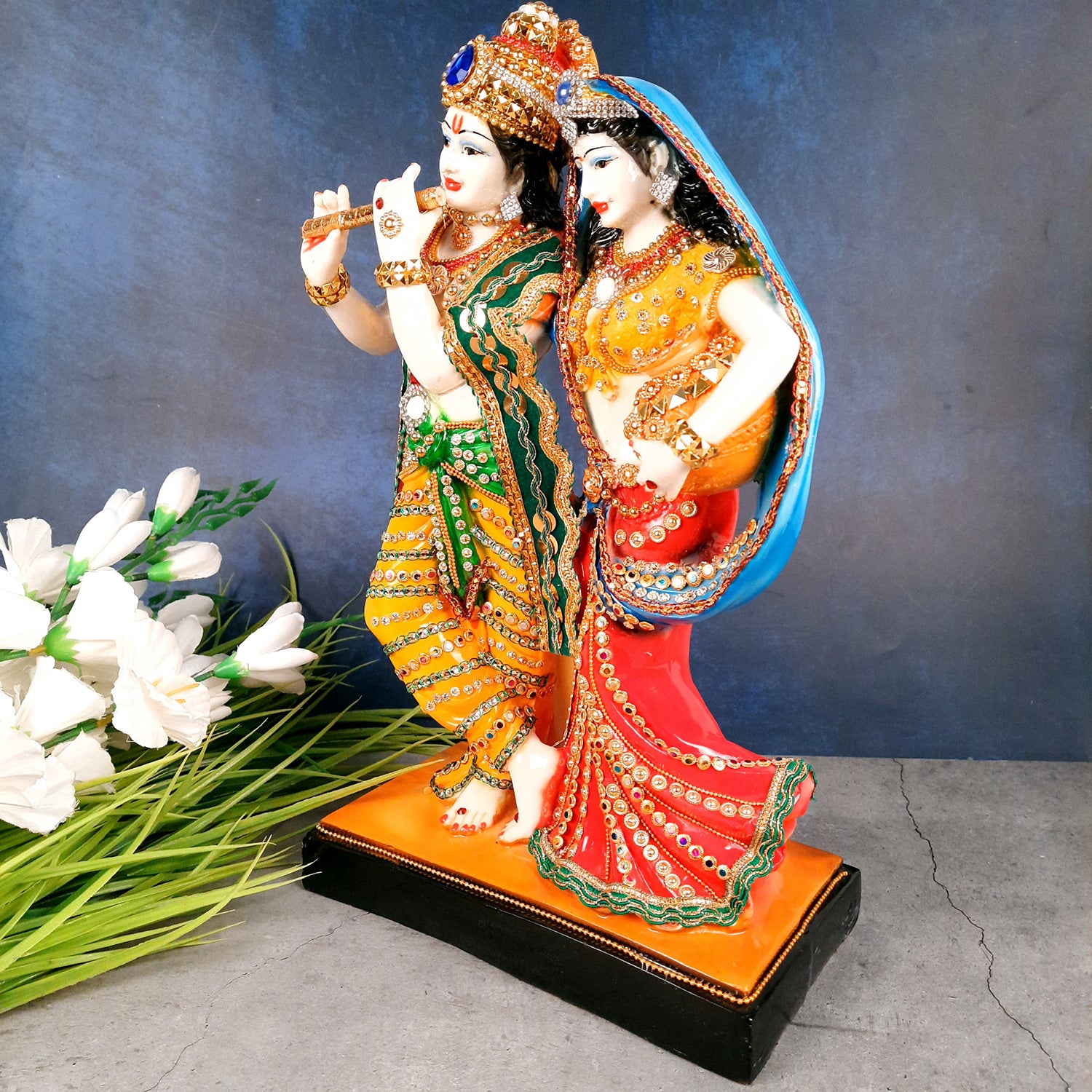 Radha Krishna Statue | Radha Krishna Idol Murti - for Gift, Home, Table, Living Room, Office, Puja Room Decoration - 15 Inch - Apkamart #Style_Design 2