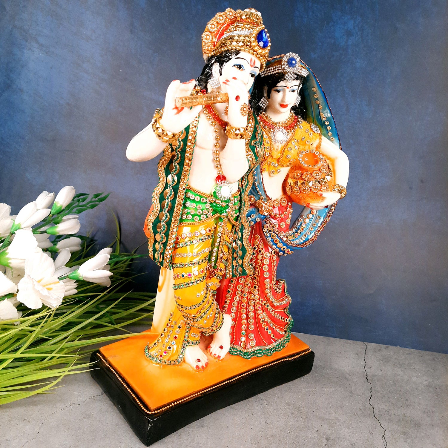 Radha Krishna Statue | Radha Krishna Idol Murti - for Gift, Home, Table, Living Room, Office, Puja Room Decoration - 15 Inch - Apkamart #Style_Design 2