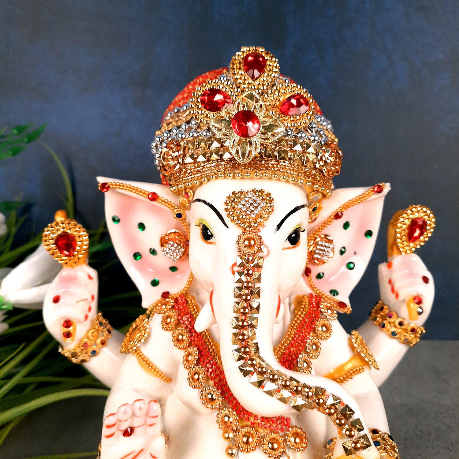 Ganpati Murti | Decorative Ganesh Murti for Home & Pooja - 9 Inch- apkamart