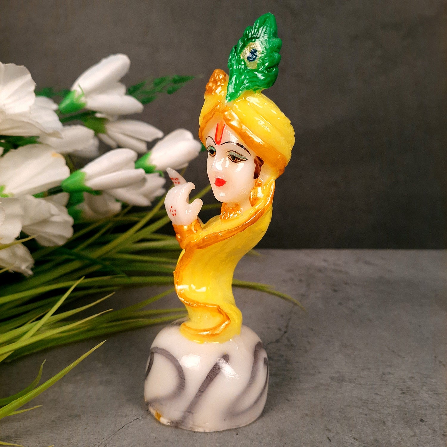 Lord Krishna Statue - for Home & for Car Dashboard - 6 Inch-Apkamart #Color_Green