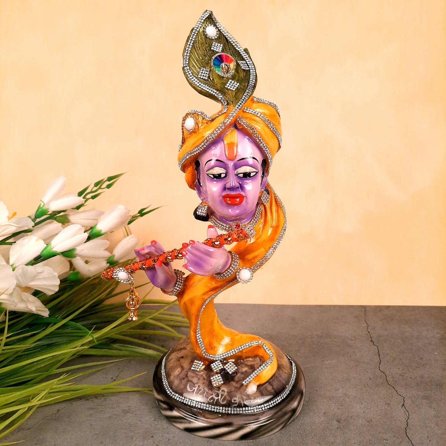 Krishna Statue | Shri Krishna Idol | Lord Krishna Murti - for Home, Living Room, Office, Puja , Entrance Decoration & Gifts - 13 Inch - Apkamart #Style_Design 2