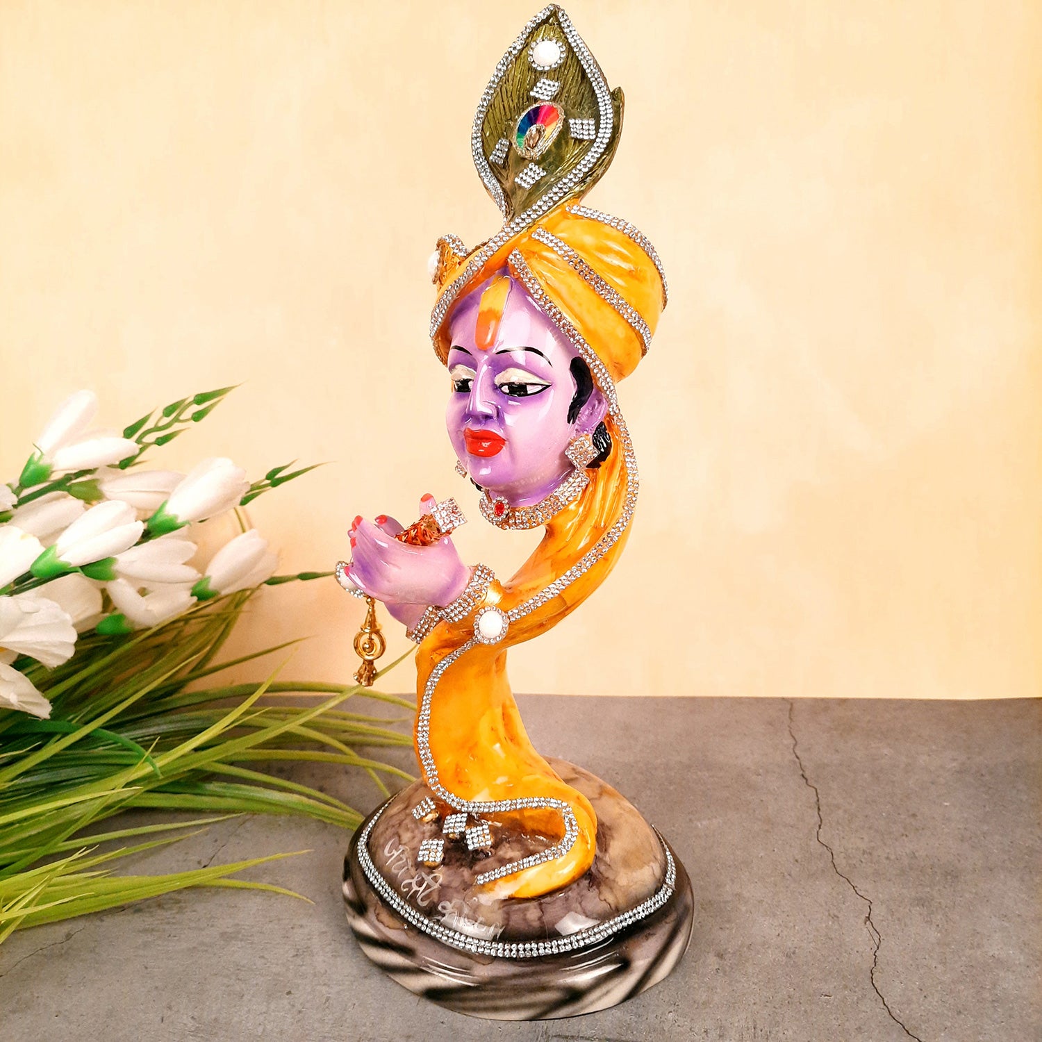 Krishna Statue | Shri Krishna Idol | Lord Krishna Murti - for Home, Living Room, Office, Puja , Entrance Decoration & Gifts - 13 Inch - Apkamart #Style_Design 2