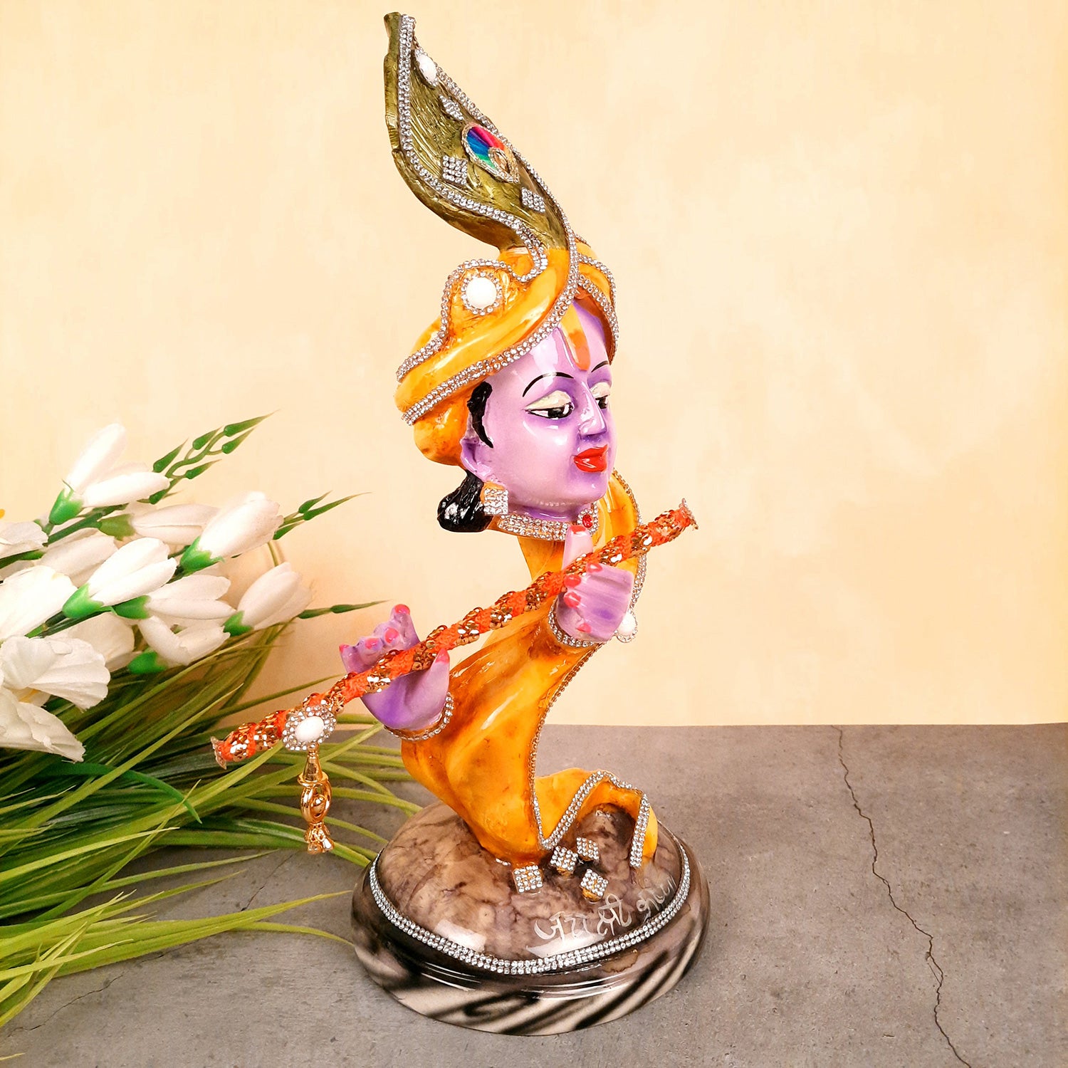 Krishna Statue | Shri Krishna Idol | Lord Krishna Murti - for Home, Living Room, Office, Puja , Entrance Decoration & Gifts - 13 Inch - Apkamart #Style_Design 2