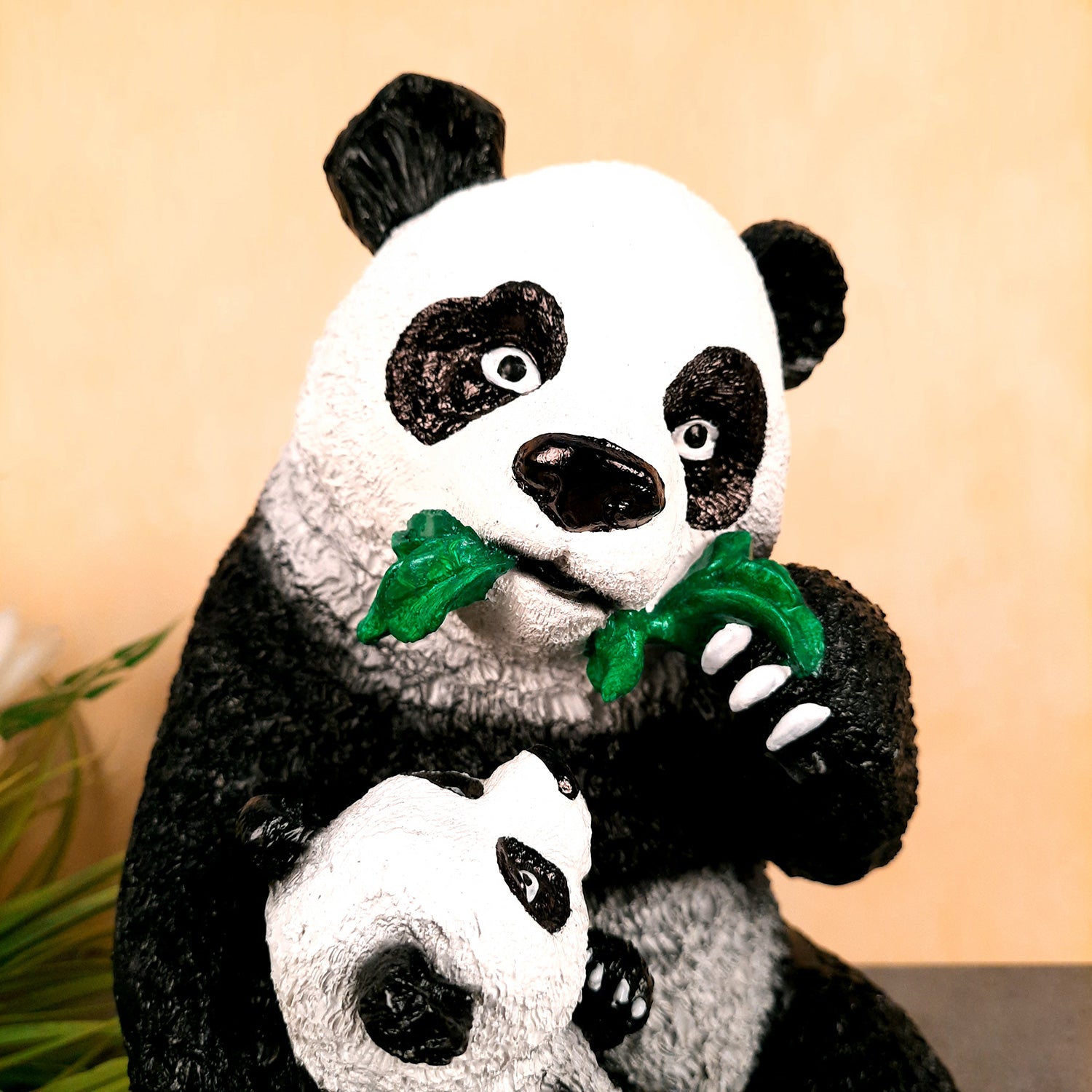 Panda with Baby Showpiece - For Table Decor & Living Room - 13 Inch- Apkamart