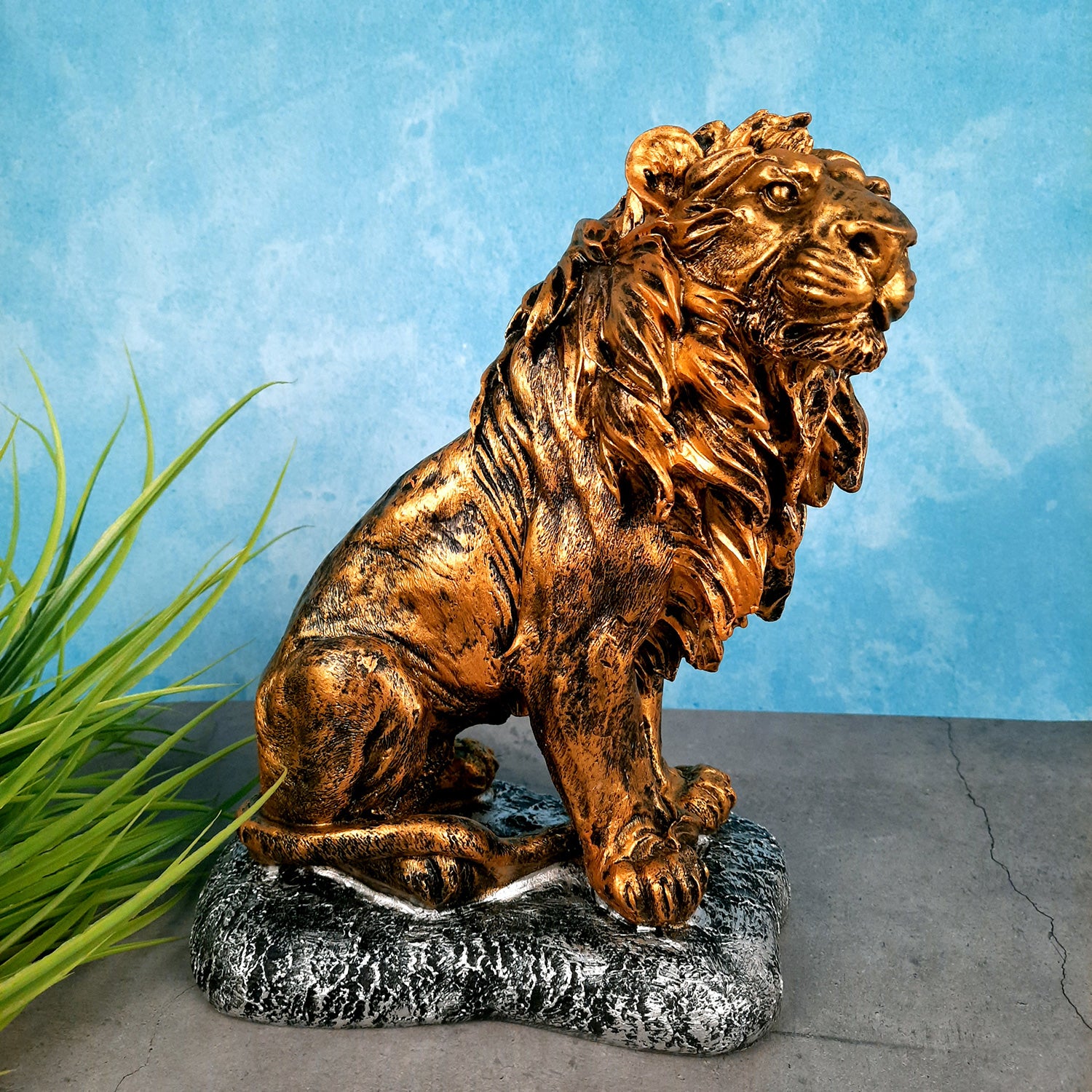 Lion Showpiece - Decorative Showpiece for Table & Office Decor - 12 Inches- Apkamart