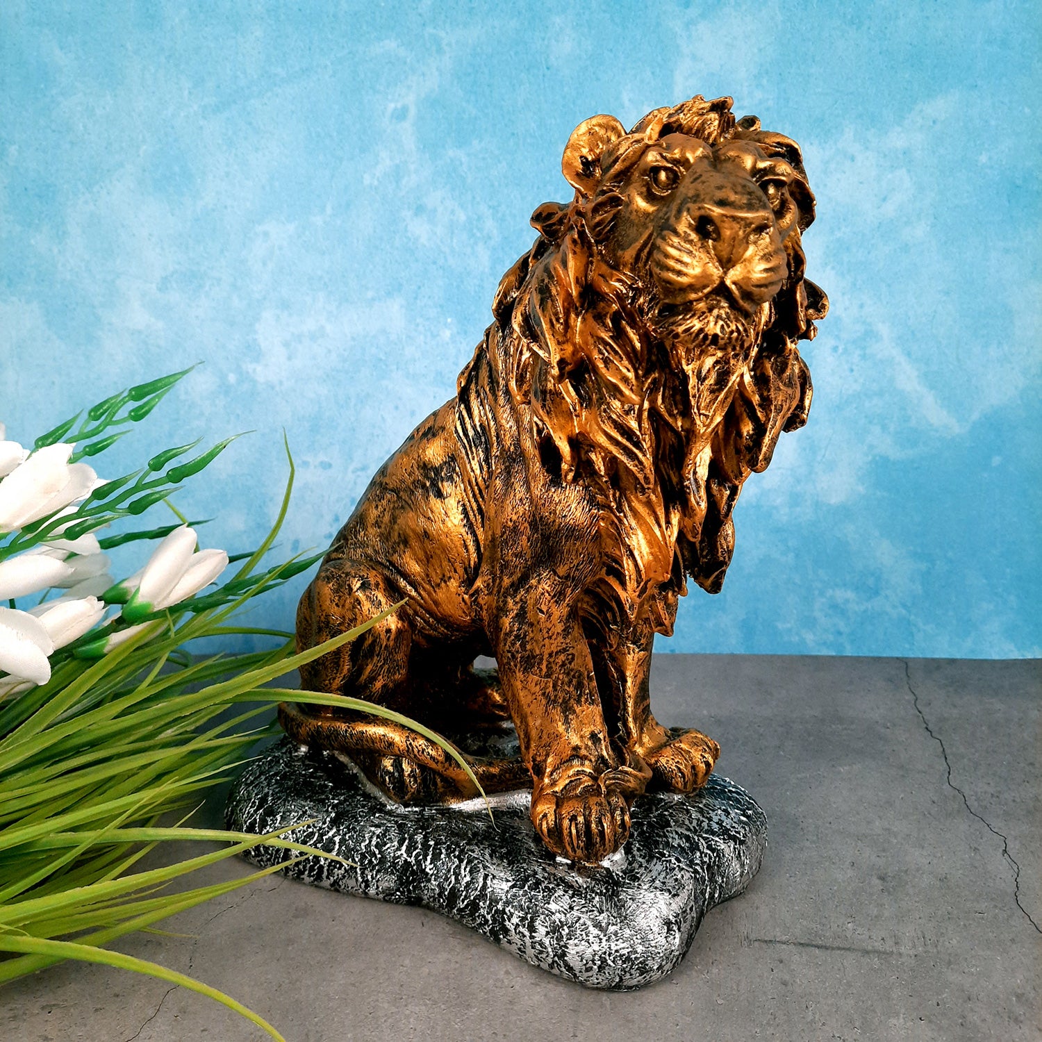 Lion Showpiece - Decorative Showpiece for Table & Office Decor - 12 Inches- Apkamart