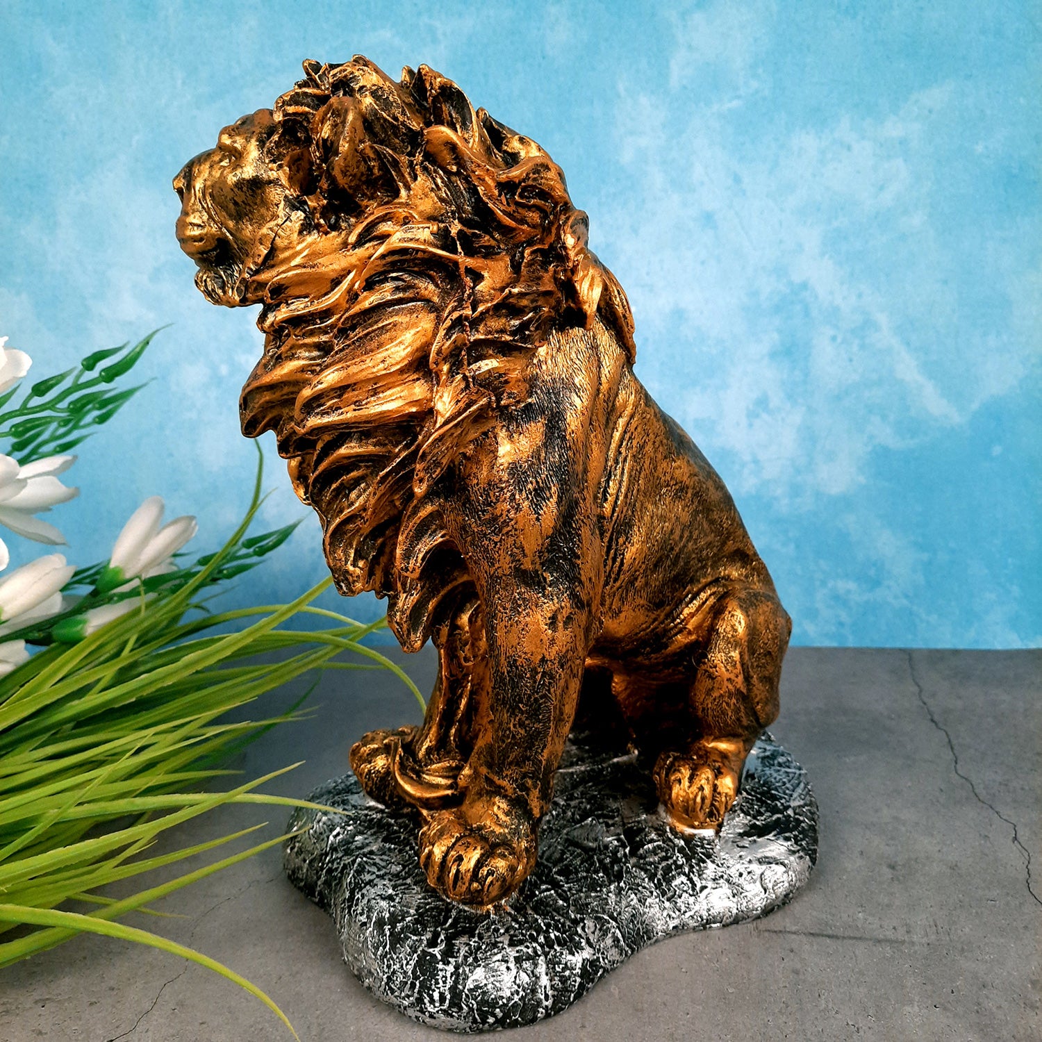 Lion Showpiece - Decorative Showpiece for Table & Office Decor - 12 Inches- Apkamart