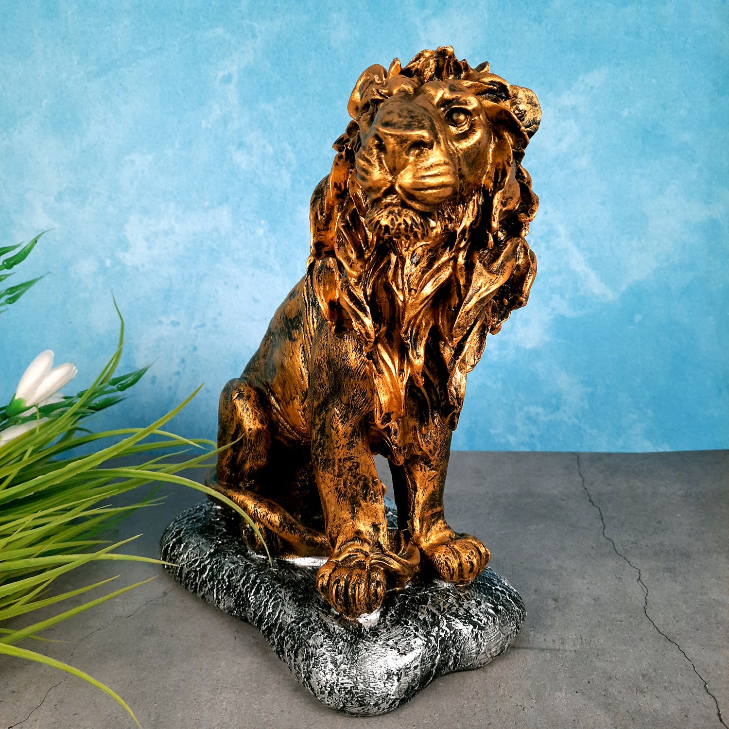 Lion Showpiece - Decorative Showpiece for Table & Office Decor - 12 Inches- Apkamart