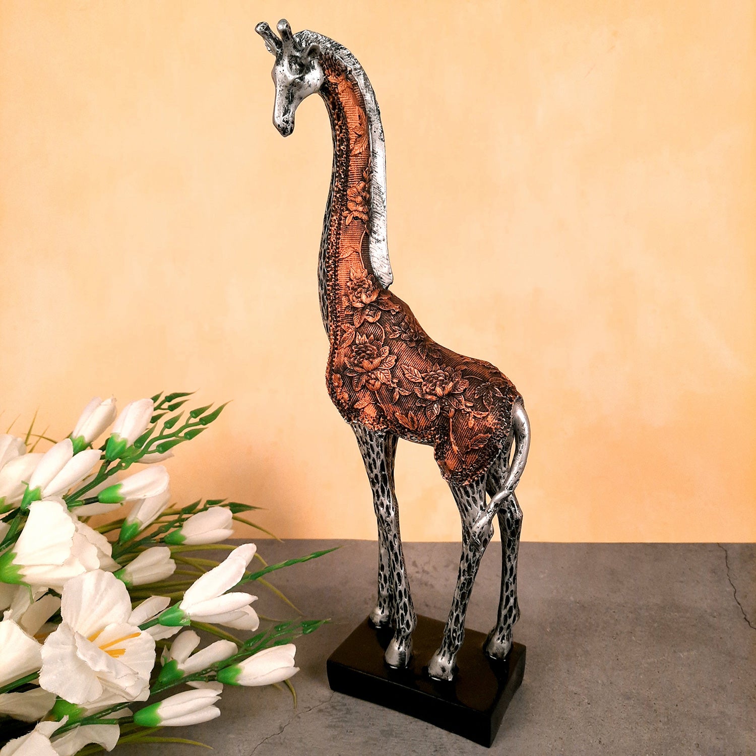 Giraffe Set Showpiece - For Home Decor & Gifts - 15 Inch (Set of 2)- Apkamart