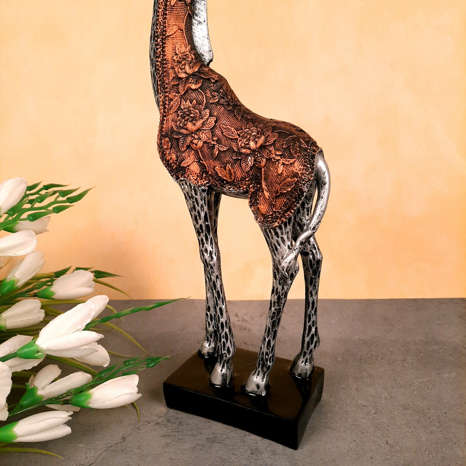 Giraffe Set Showpiece - For Home Decor & Gifts - 15 Inch (Set of 2)- Apkamart