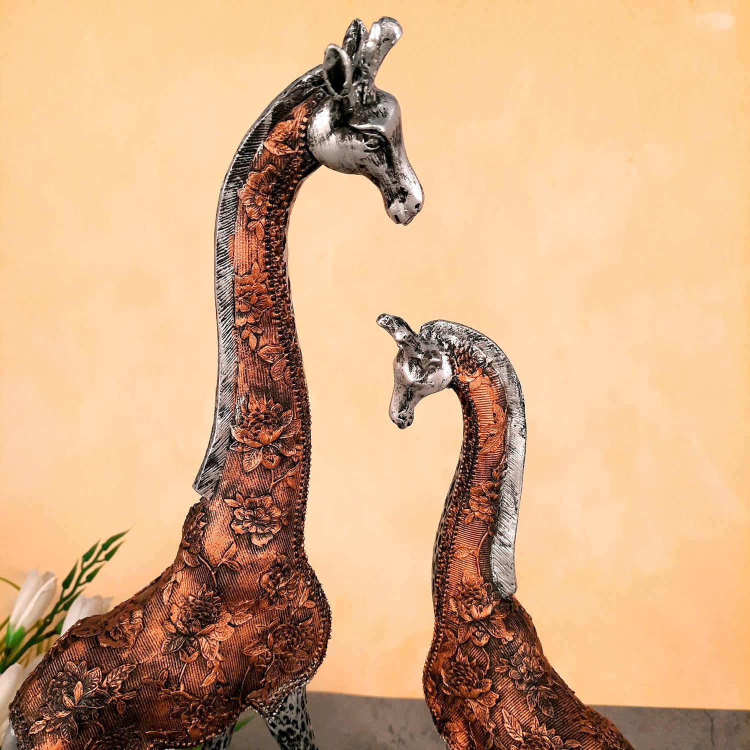 Giraffe Set Showpiece - For Home Decor & Gifts - 15 Inch (Set of 2)- Apkamart