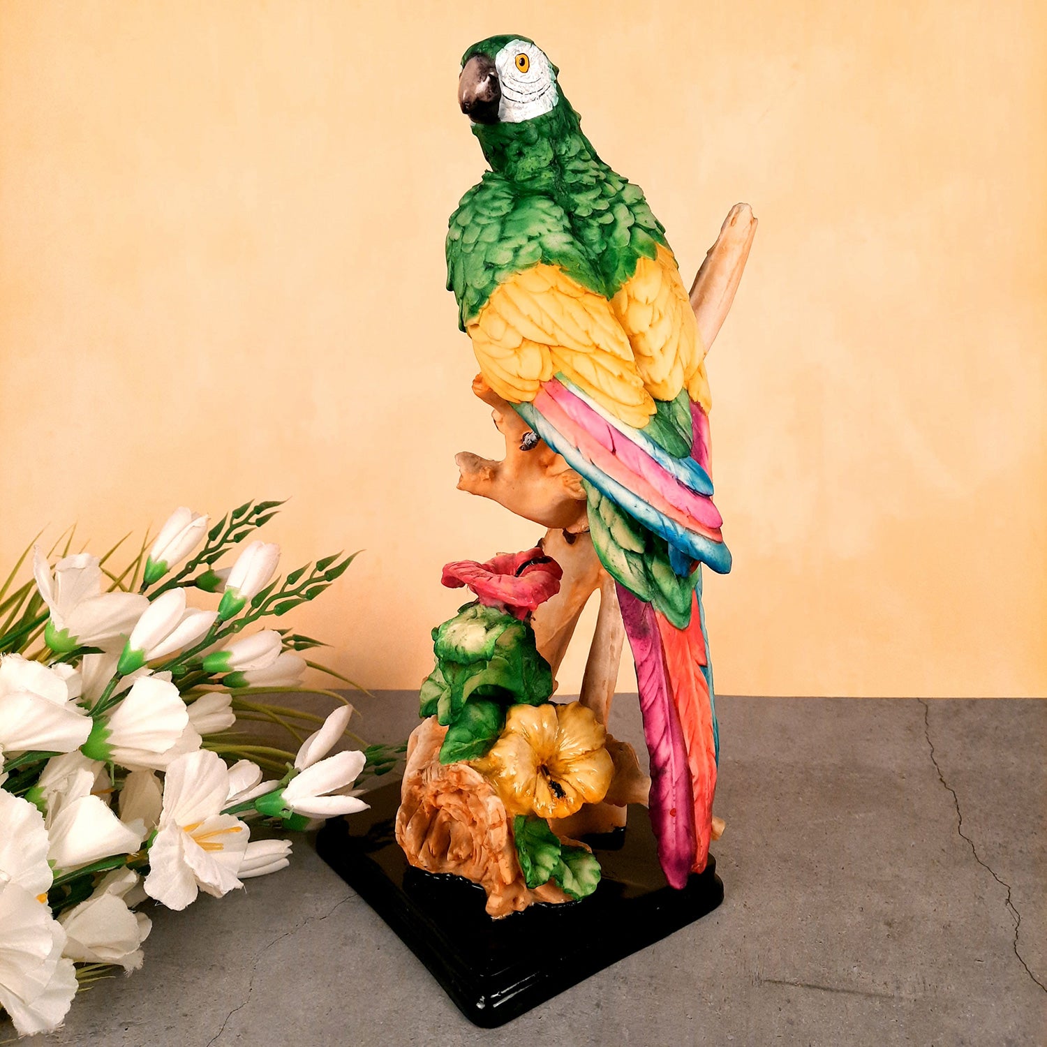 Parrot Showpiece | Animal Figurine - For Table Decor & Gifts - 16 Inch- Apkamart # Color_Green