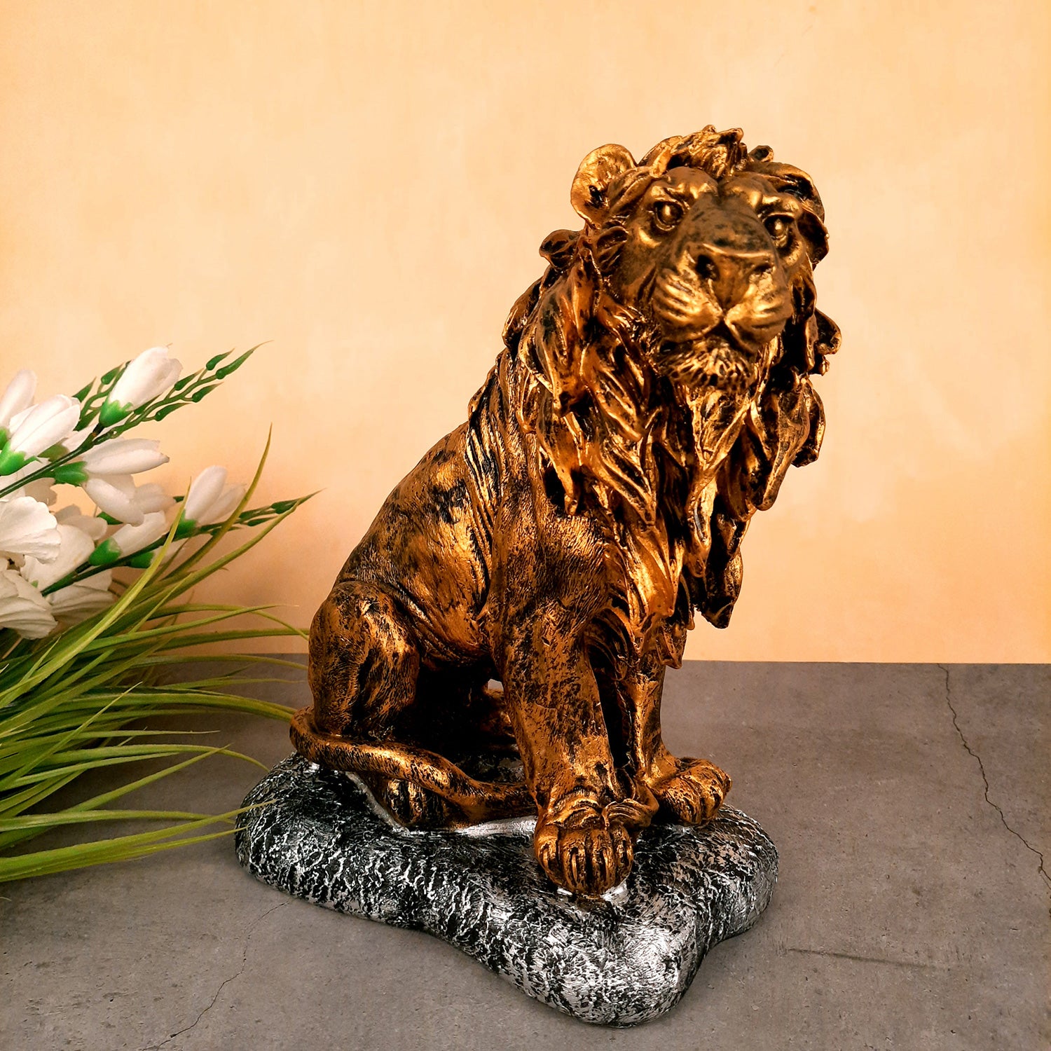 Lion Showpiece - Decorative Showpiece for Table & Office Decor - 12 Inches- Apkamart