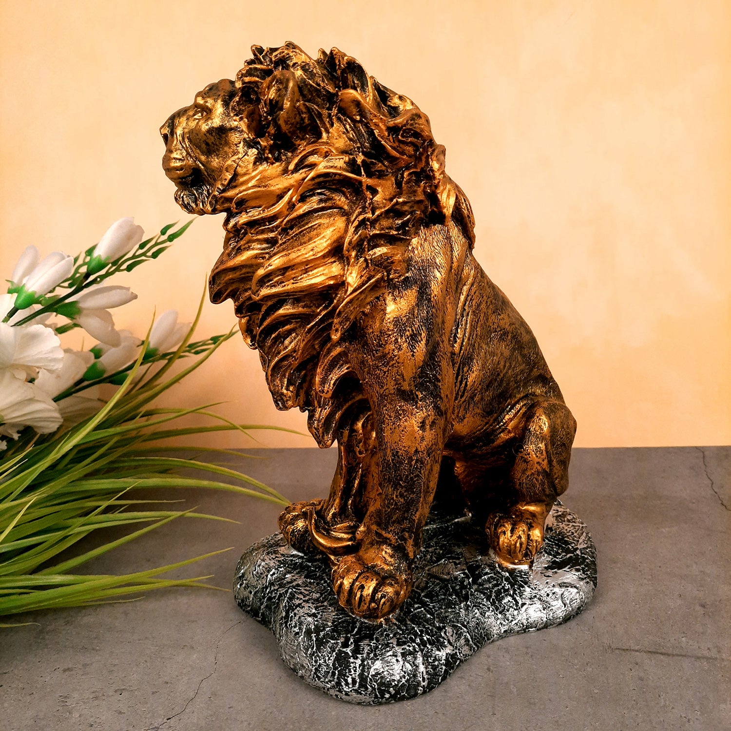 Lion Showpiece - Decorative Showpiece for Table & Office Decor - 12 Inches- Apkamart
