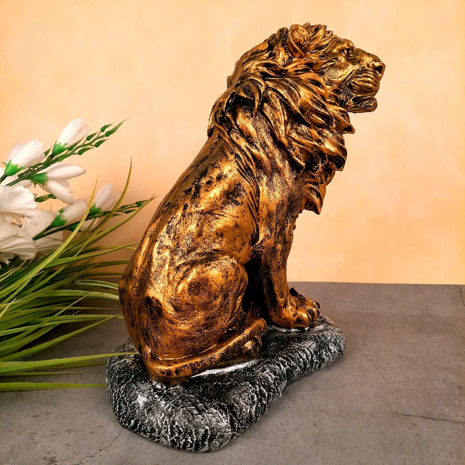 Lion Showpiece - Decorative Showpiece for Table & Office Decor - 12 Inches- Apkamart