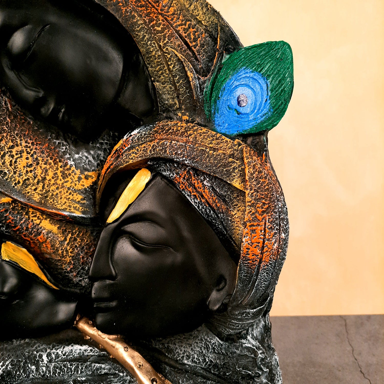 Radha Krishna Statue - For Living Room & Gifts - 15 Inch- Apkamart #Color_Black