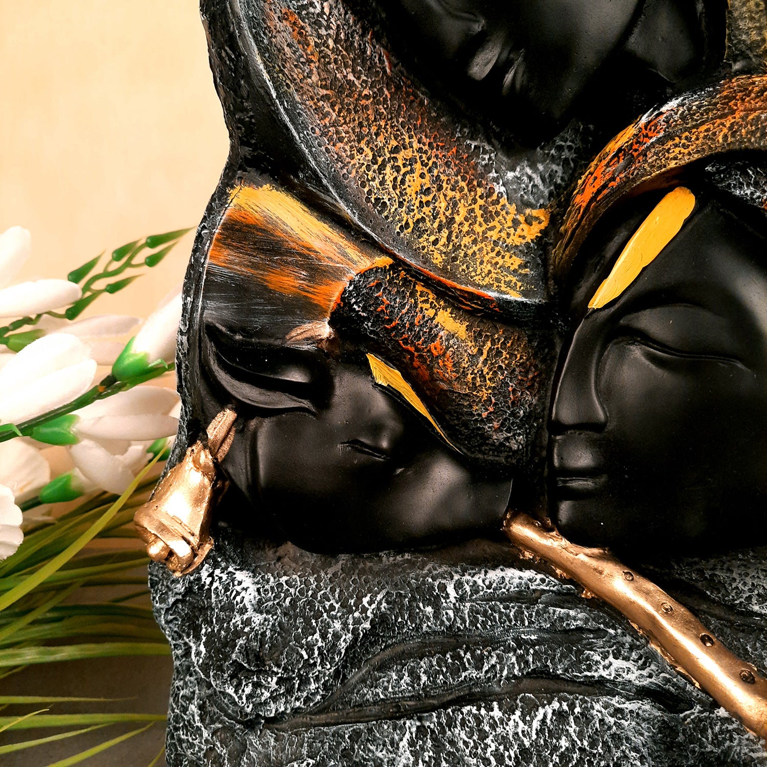 Radha Krishna Statue - For Living Room & Gifts - 15 Inch- Apkamart #Color_Black