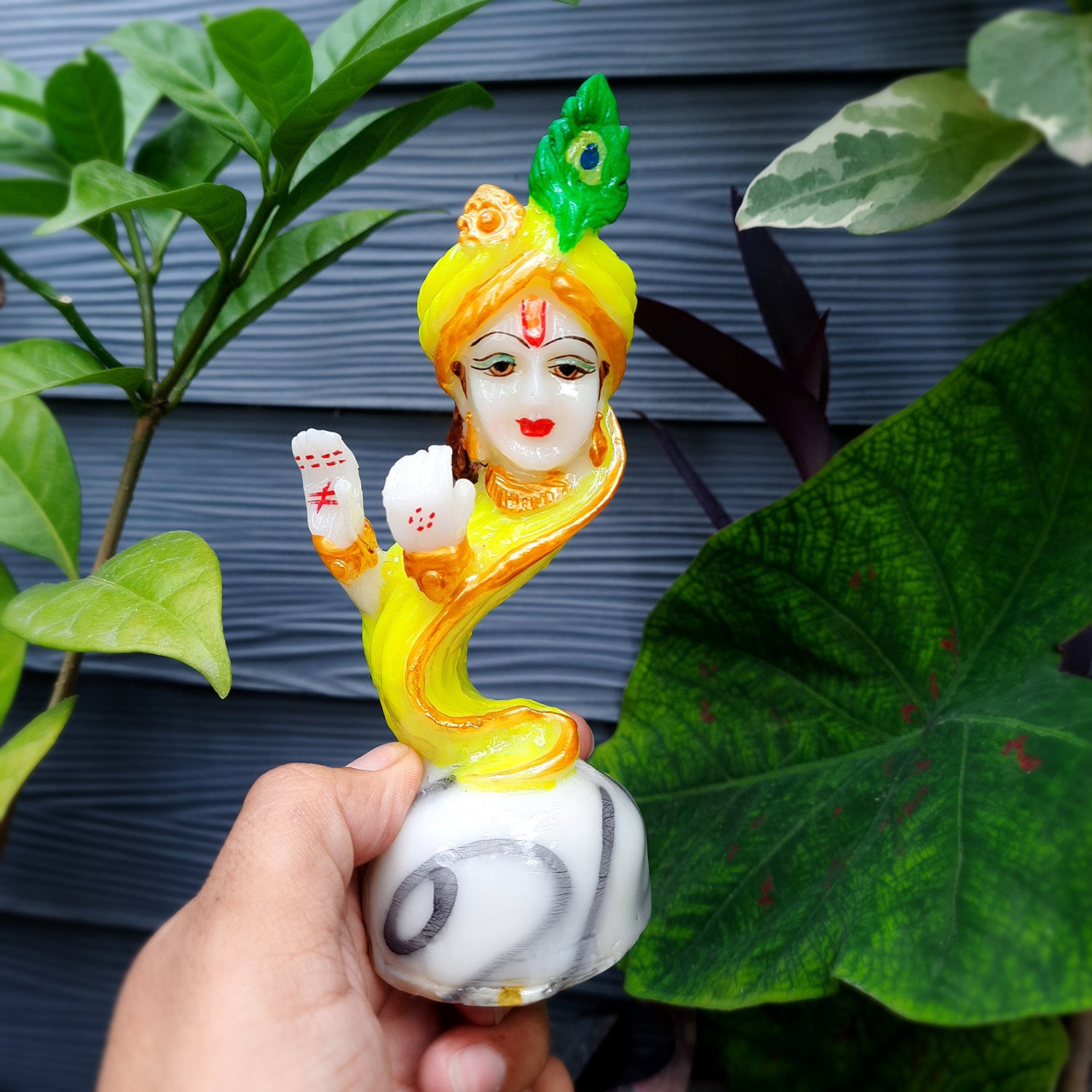 Lord Krishna Statue - for Home & for Car Dashboard - 6 Inch-Apkamart #Color_Green