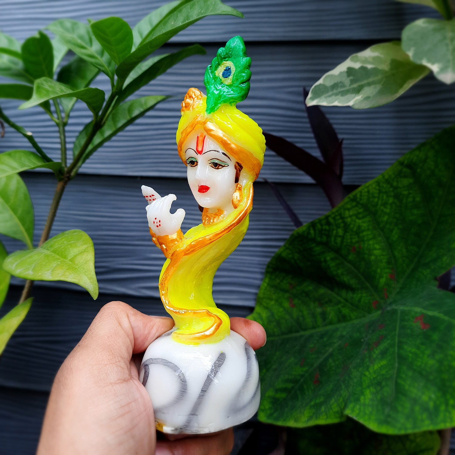 Lord Krishna Statue - for Home & for Car Dashboard - 6 Inch-Apkamart #Color_Green
