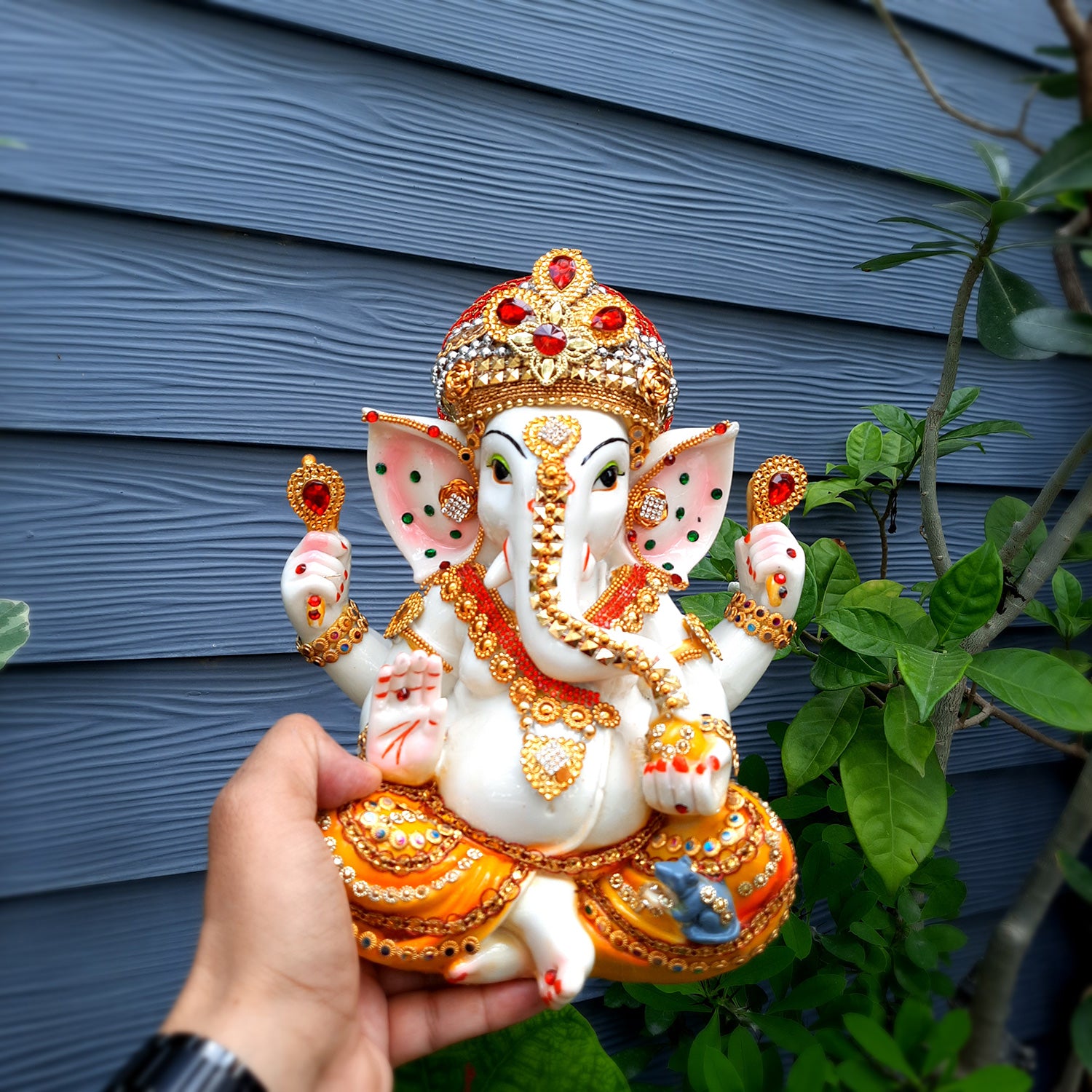 Ganpati Murti | Decorative Ganesh Murti for Home & Pooja - 9 Inch- apkamart