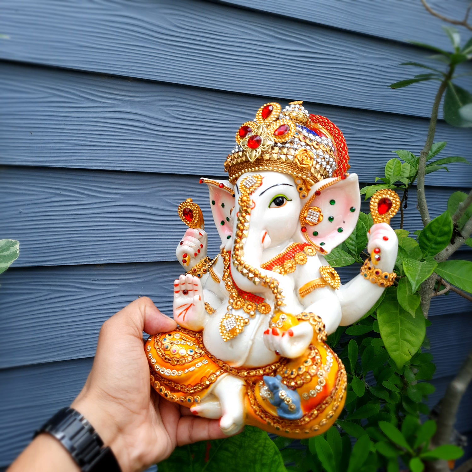 Ganpati Murti | Decorative Ganesh Murti for Home & Pooja - 9 Inch- apkamart