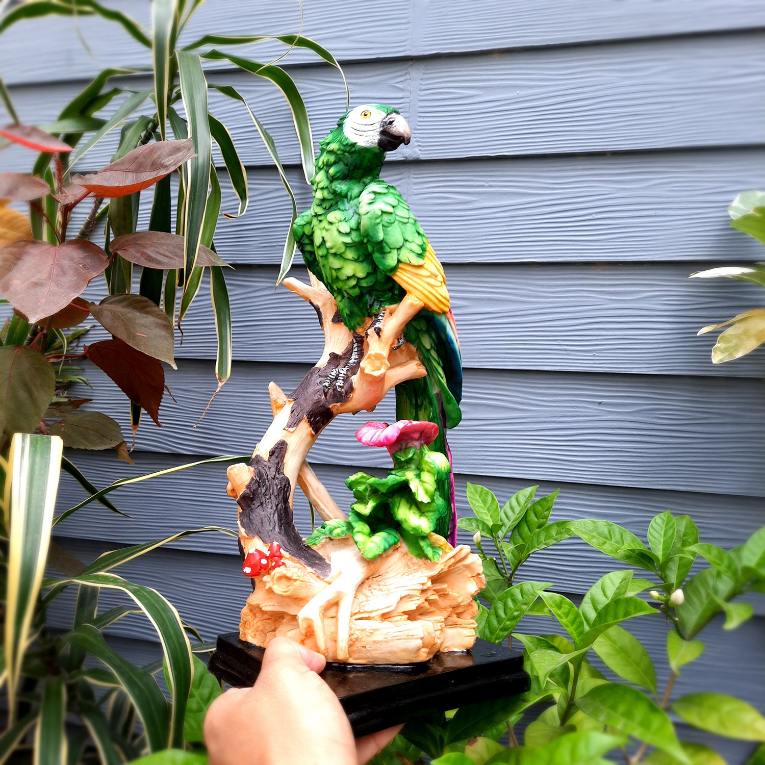 Parrot Showpiece | Animal Figurine - For Table Decor & Gifts - 16 Inch- Apkamart # Color_Green