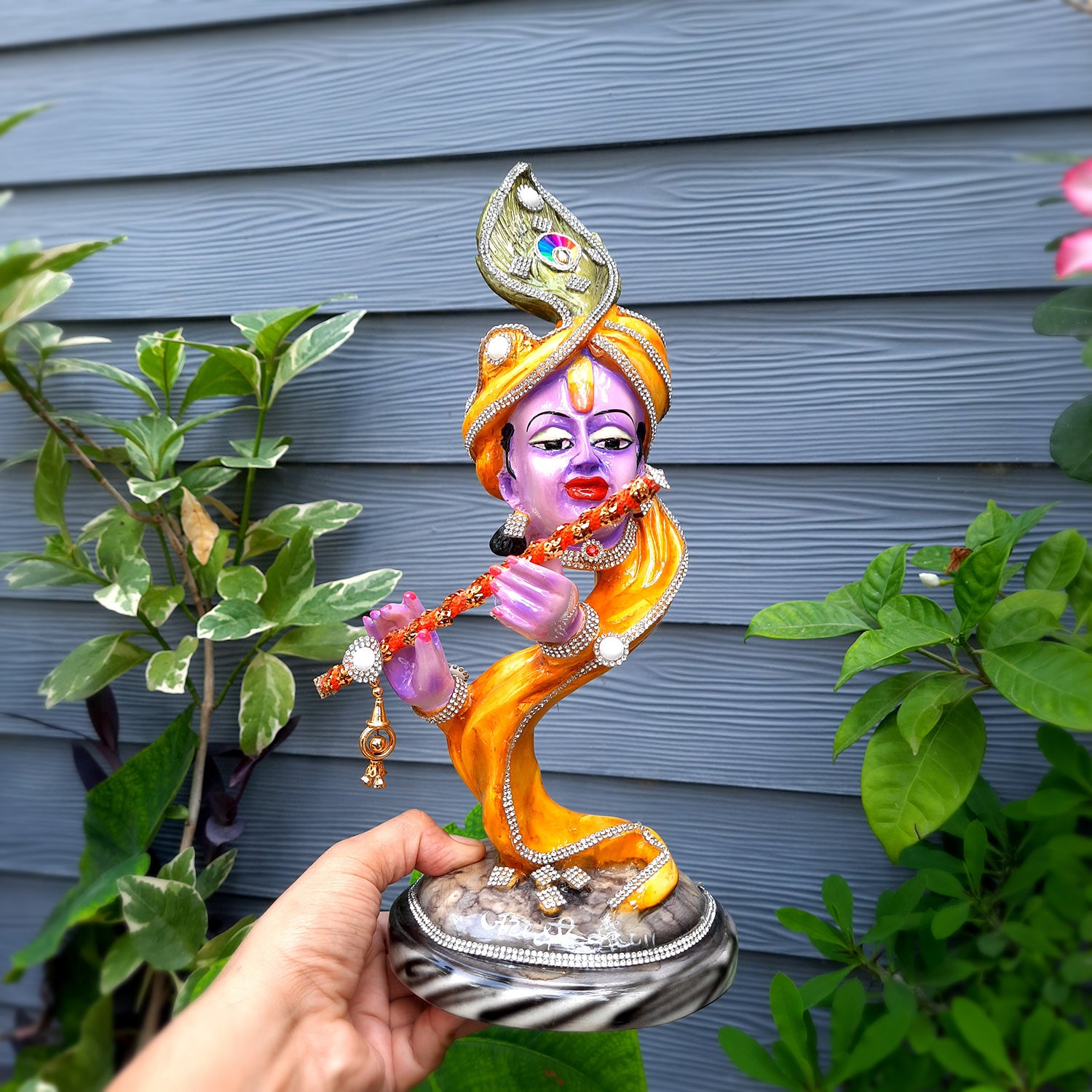 Krishna Statue | Shri Krishna Idol | Lord Krishna Murti - for Home, Living Room, Office, Puja , Entrance Decoration & Gifts - 13 Inch - Apkamart #Style_Design 2