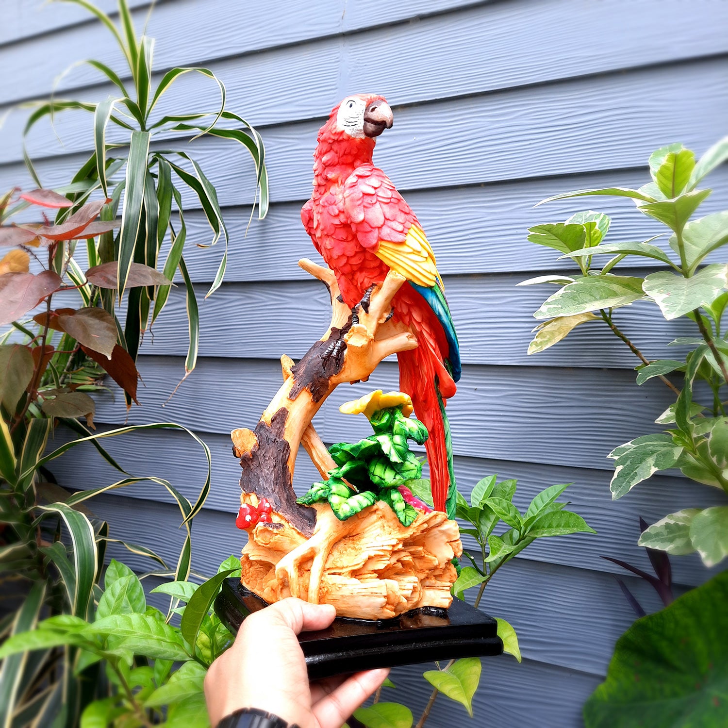 Parrot Showpiece | Animal Figurine - For Table Decor & Gifts - 16 Inch- Apkamart # Color_Red