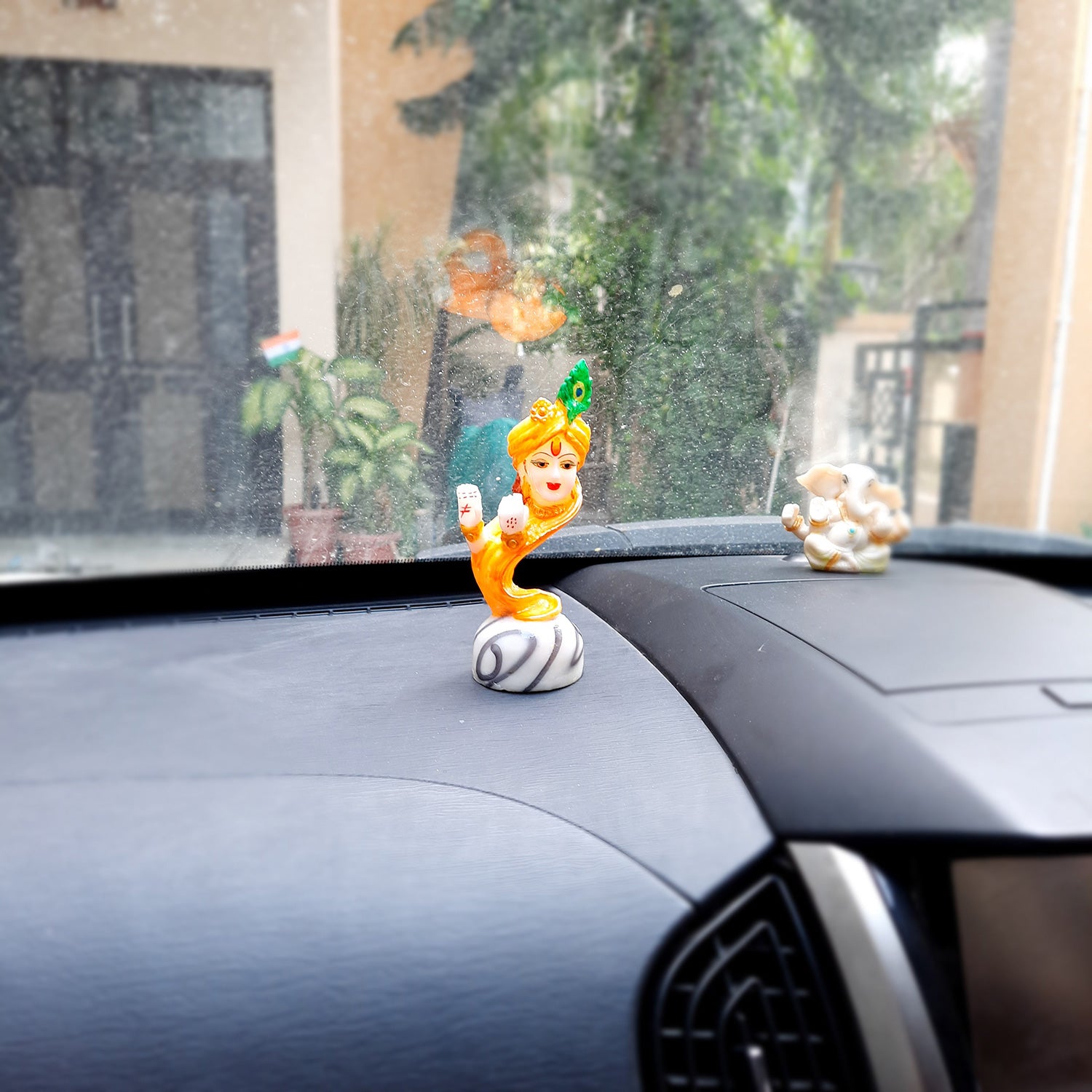 Lord Krishna Statue - for Home & for Car Dashboard - 6 Inch-Apkamart #Color_Orange