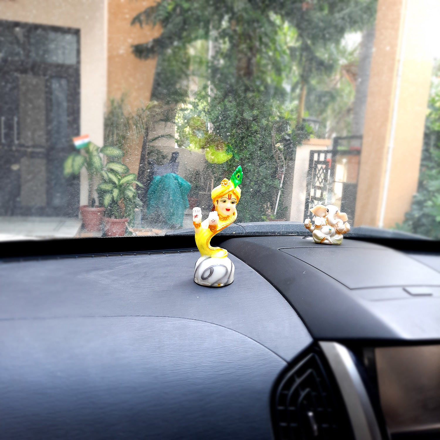 Lord Krishna Statue - for Home & for Car Dashboard - 6 Inch-Apkamart #Color_Green