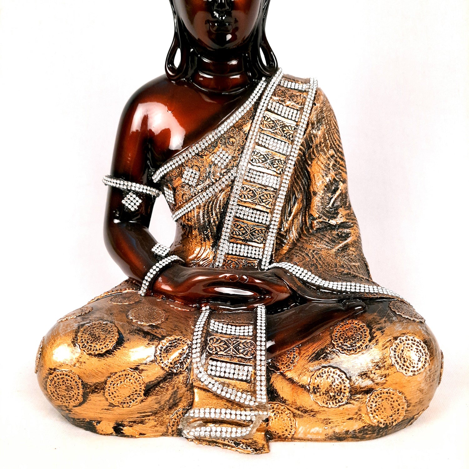 Buddha Statue | Lord Gautam Buddha in Meditation Showpiece - For Living room, Home, Table, Shelf, Office Decor & Gift - 12 Inch - Apkamart